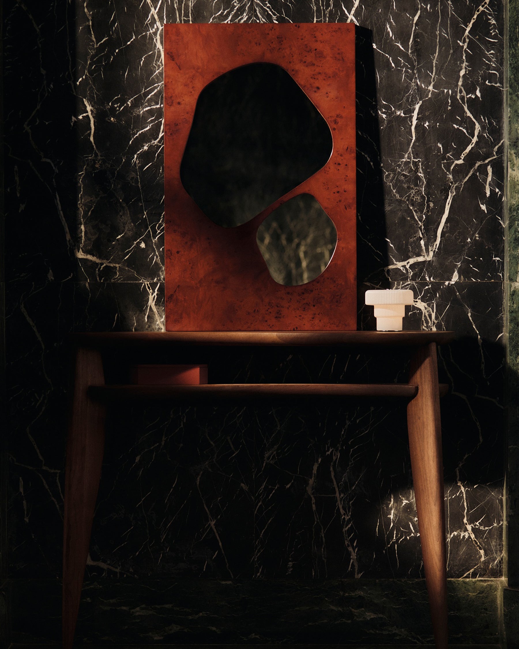 Folia Mirror - Dark Stained Burl