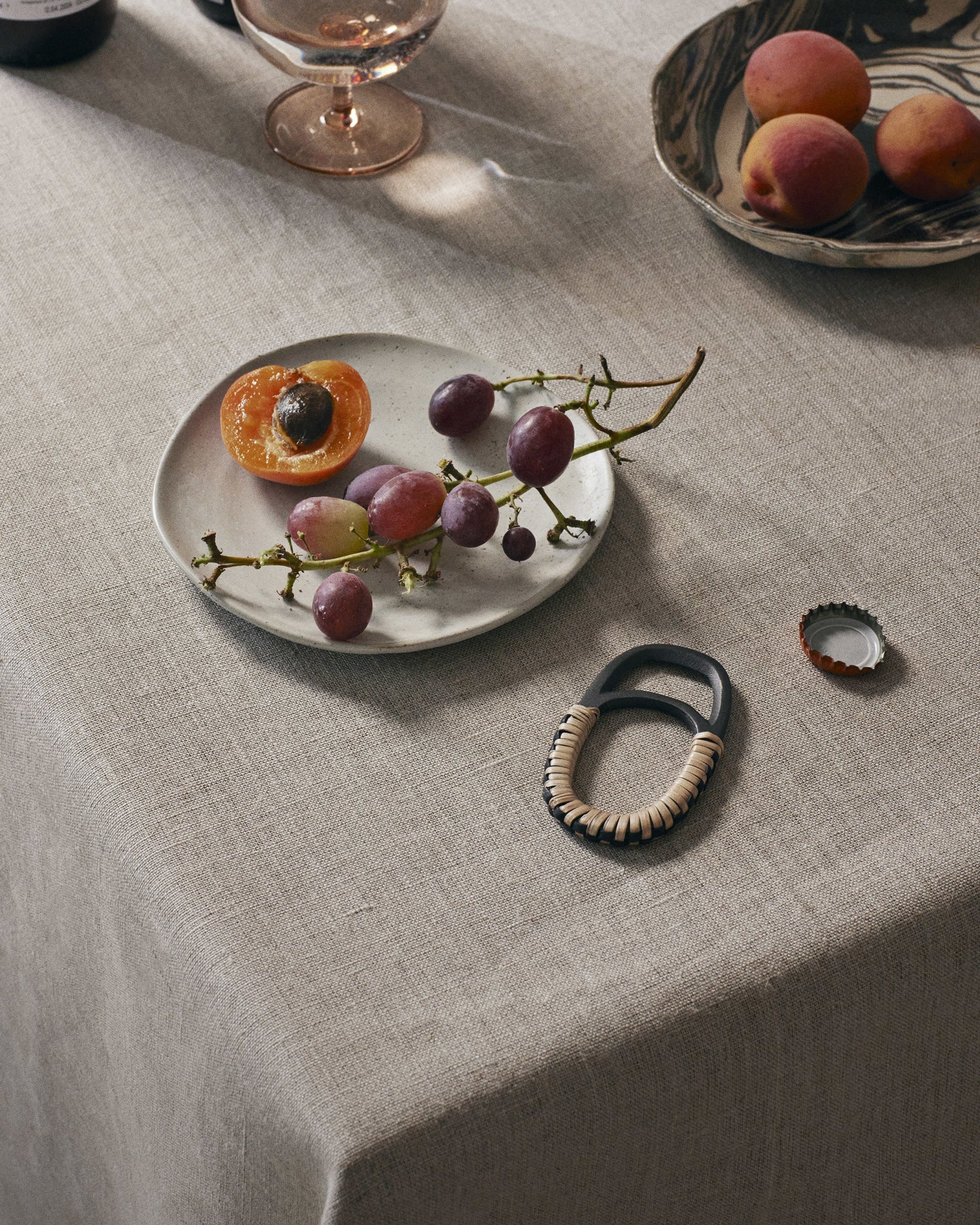 Weave Bottle Opener - Natural/Black Brass