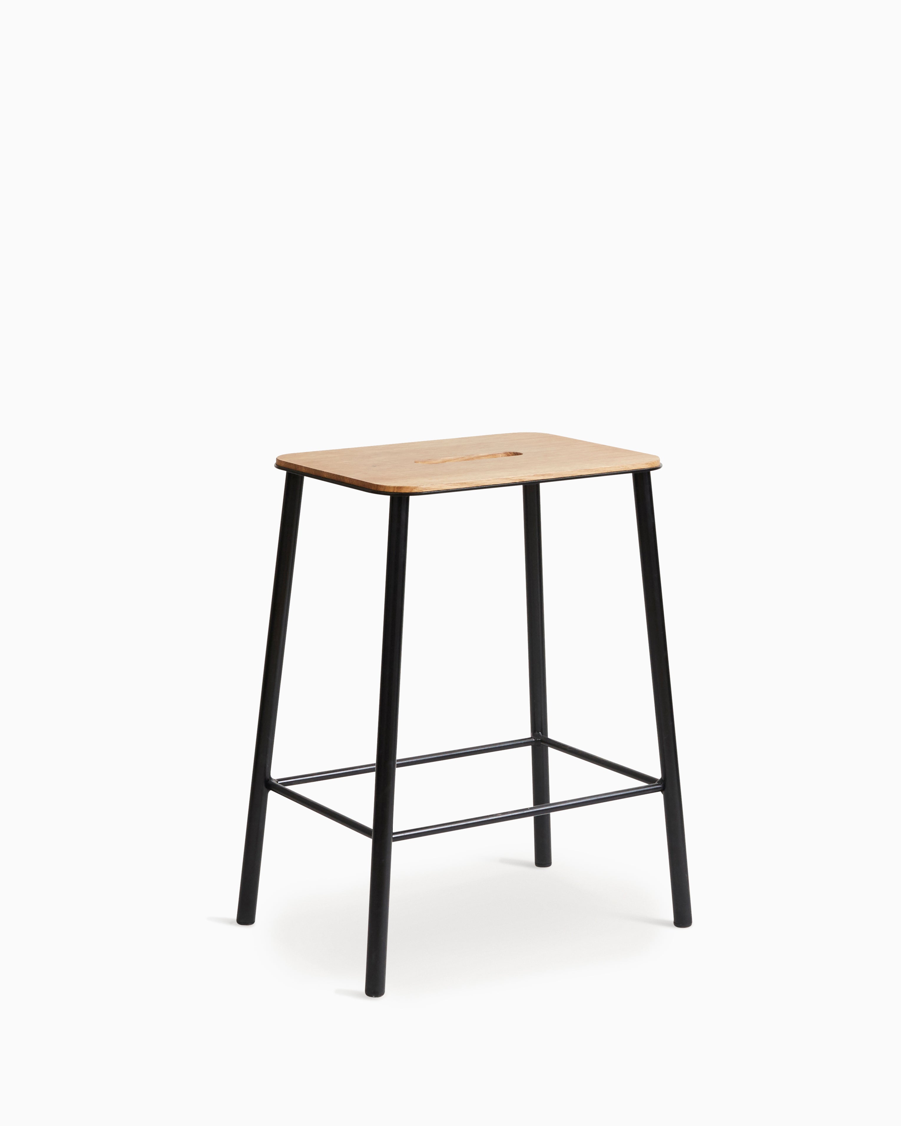 ADAM STOOL - Black/Oak H50