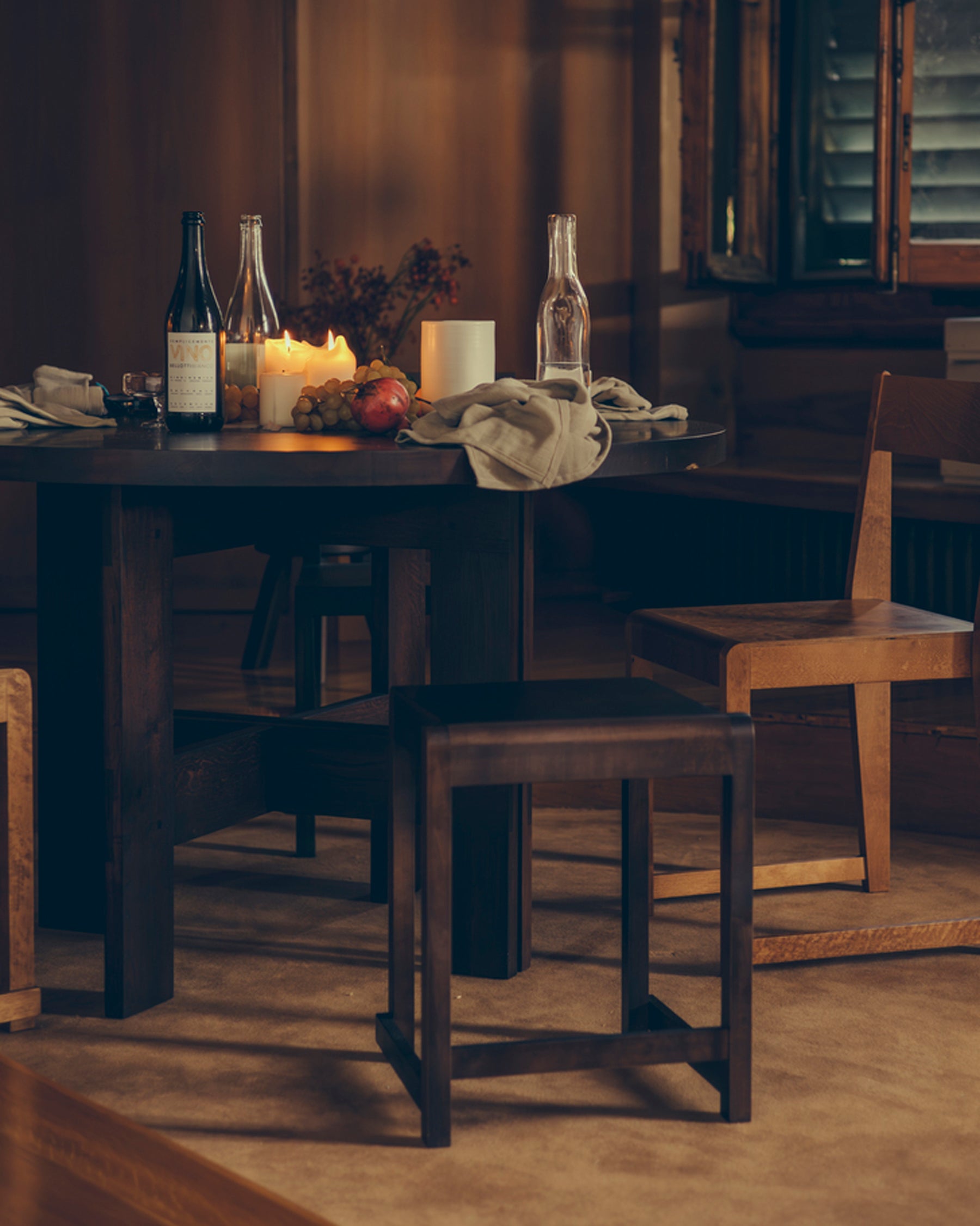 LOW STOOL 01 - Dark Brown Birch