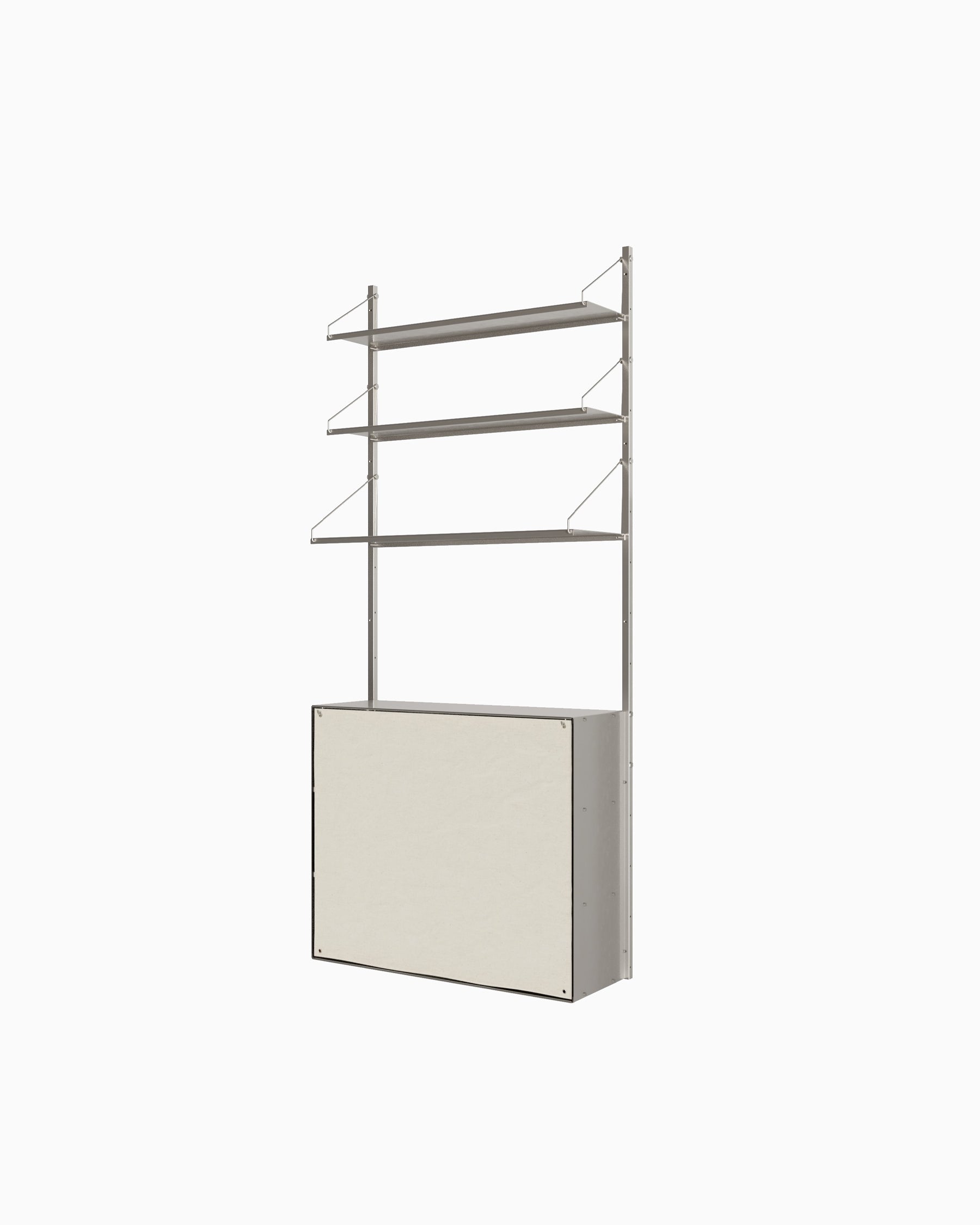 Shelf Library Canvas Cabinet Section - Stainless Steel H185xW80