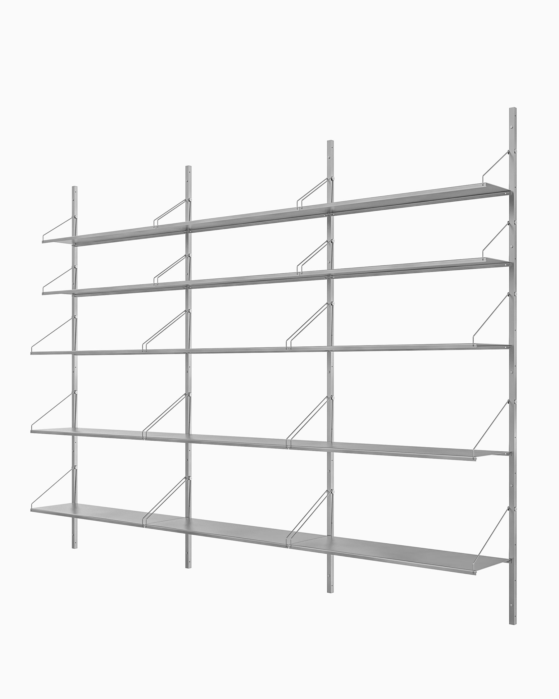 Shelf Library Triple Section - Stainless Steel H185xW80