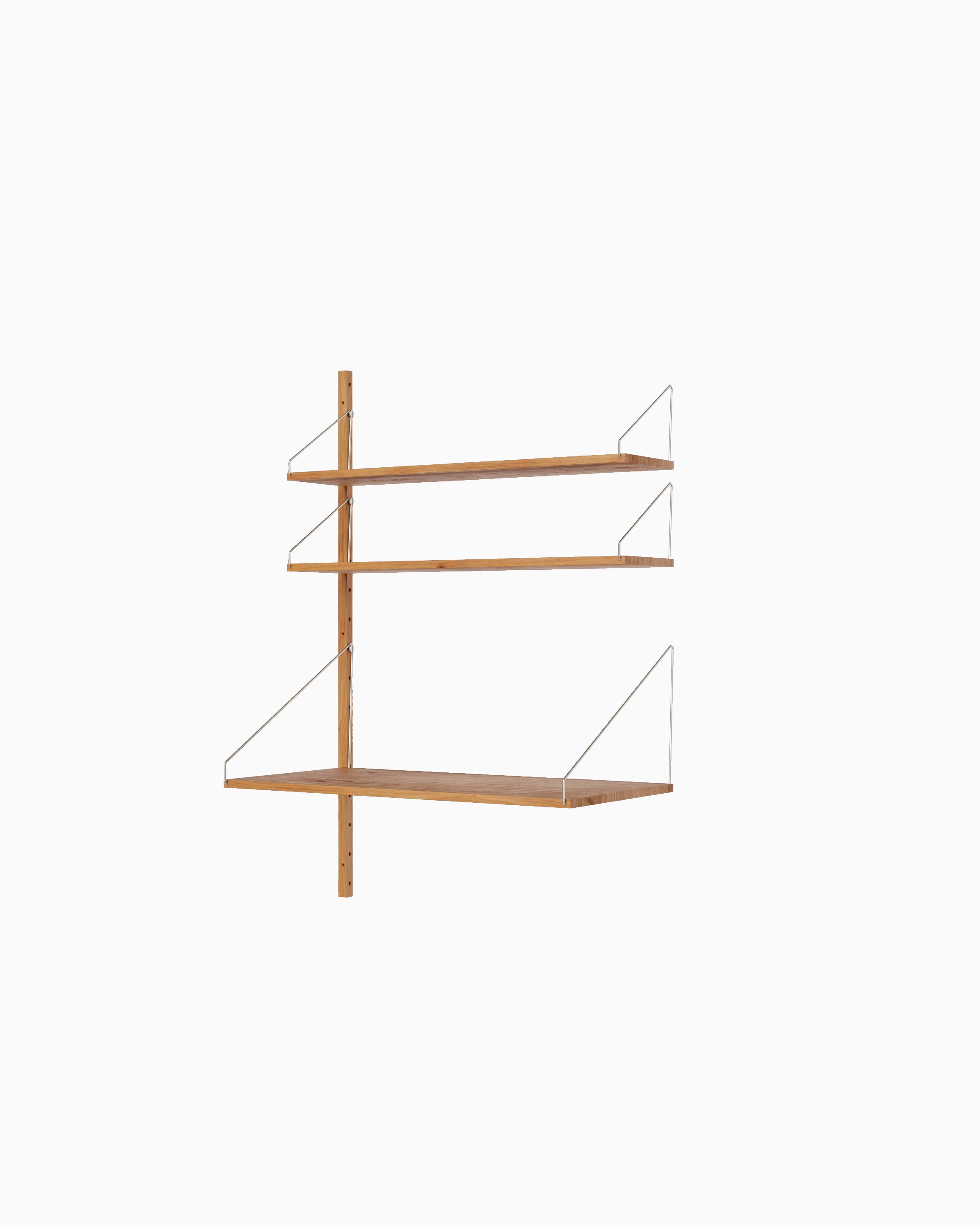 Shelf Library Add-On Desk Section - Natural Oak H114xW80