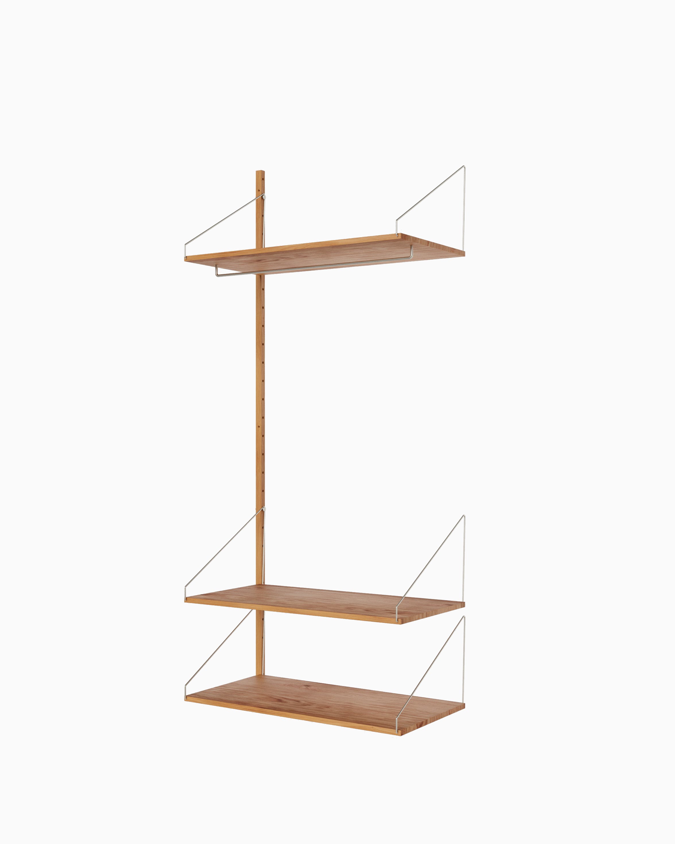 Shelf Library Add-On Hanger Section - Natural Oak H185xW80