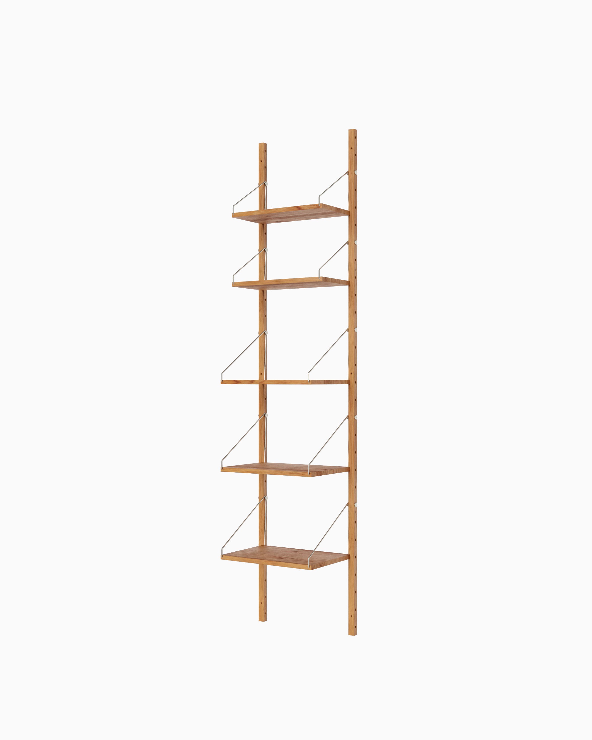 Shelf Library Single Section - Natural Oak H185xW40