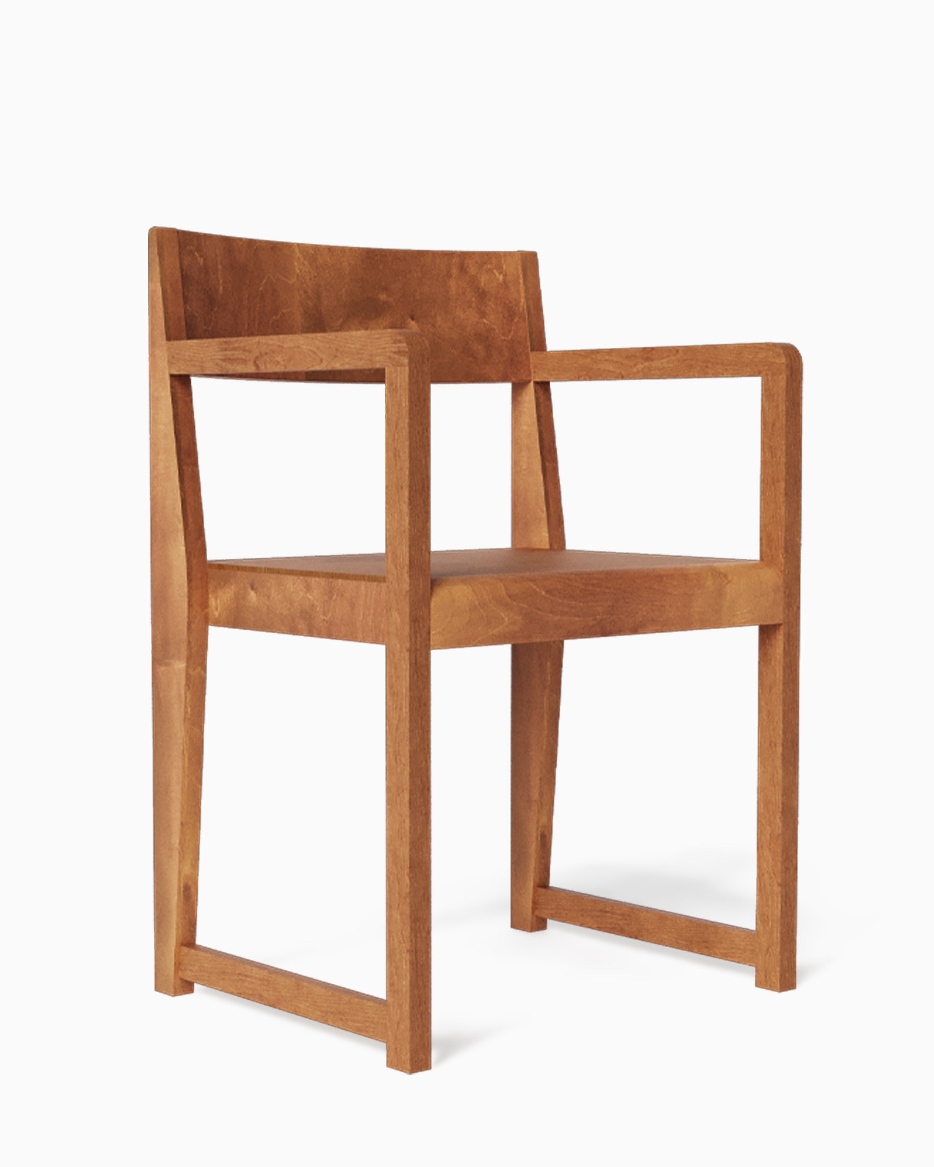 CHAIR 01 - Warm Brown Birch with Armrest