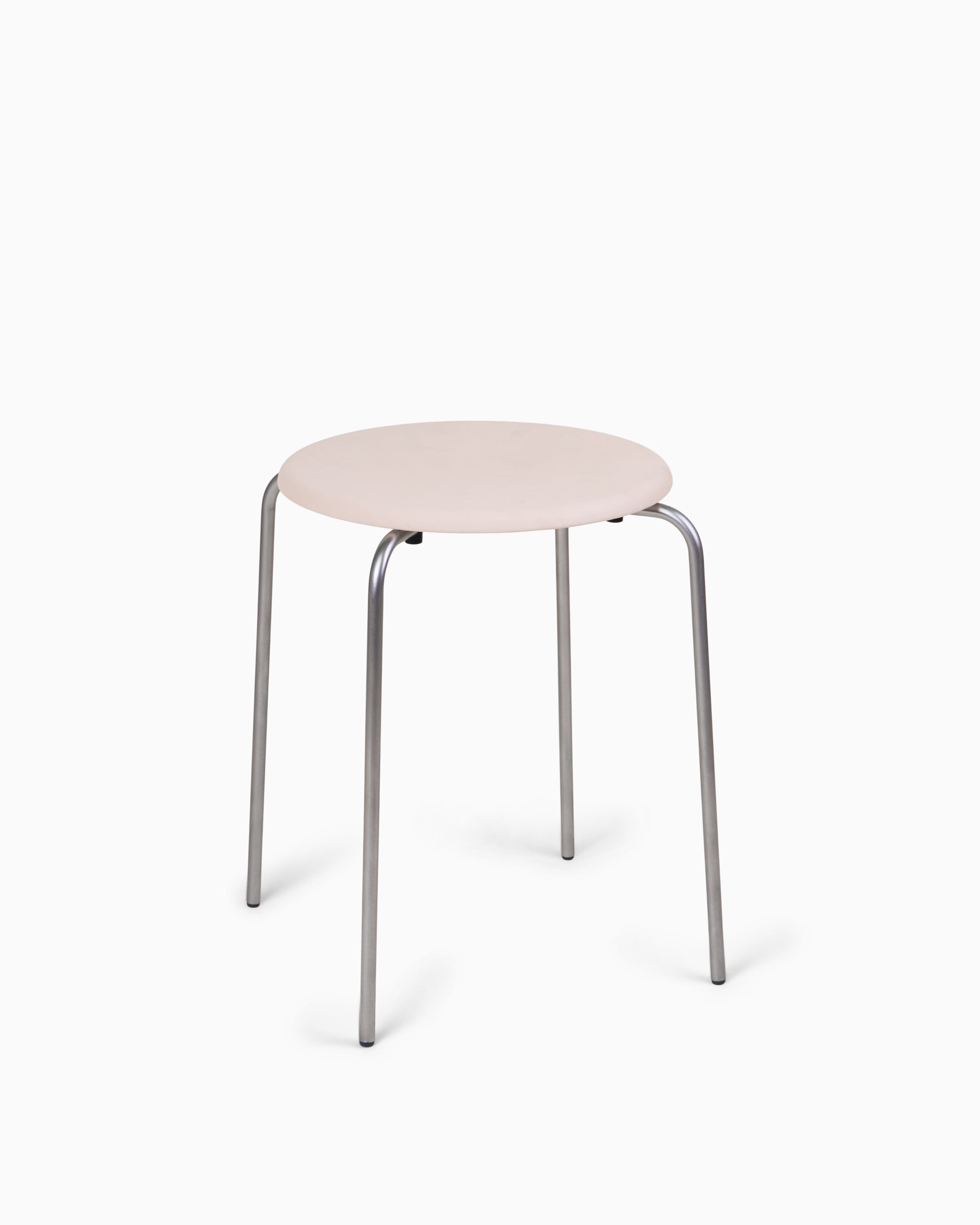 PETIT ROND STOOL - Stainless Steel / Leather