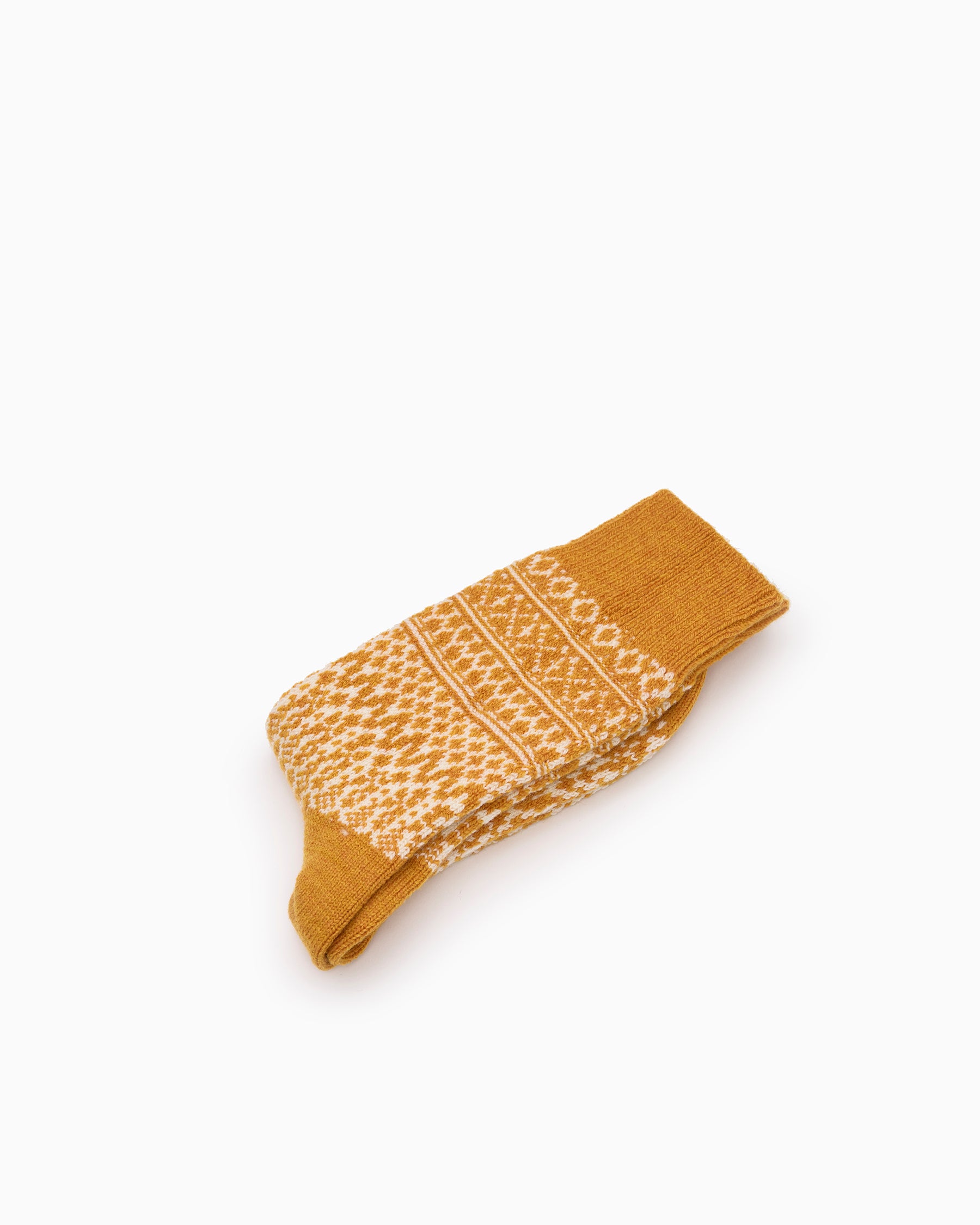 Wool Jacquard Socks - Lantern Orange