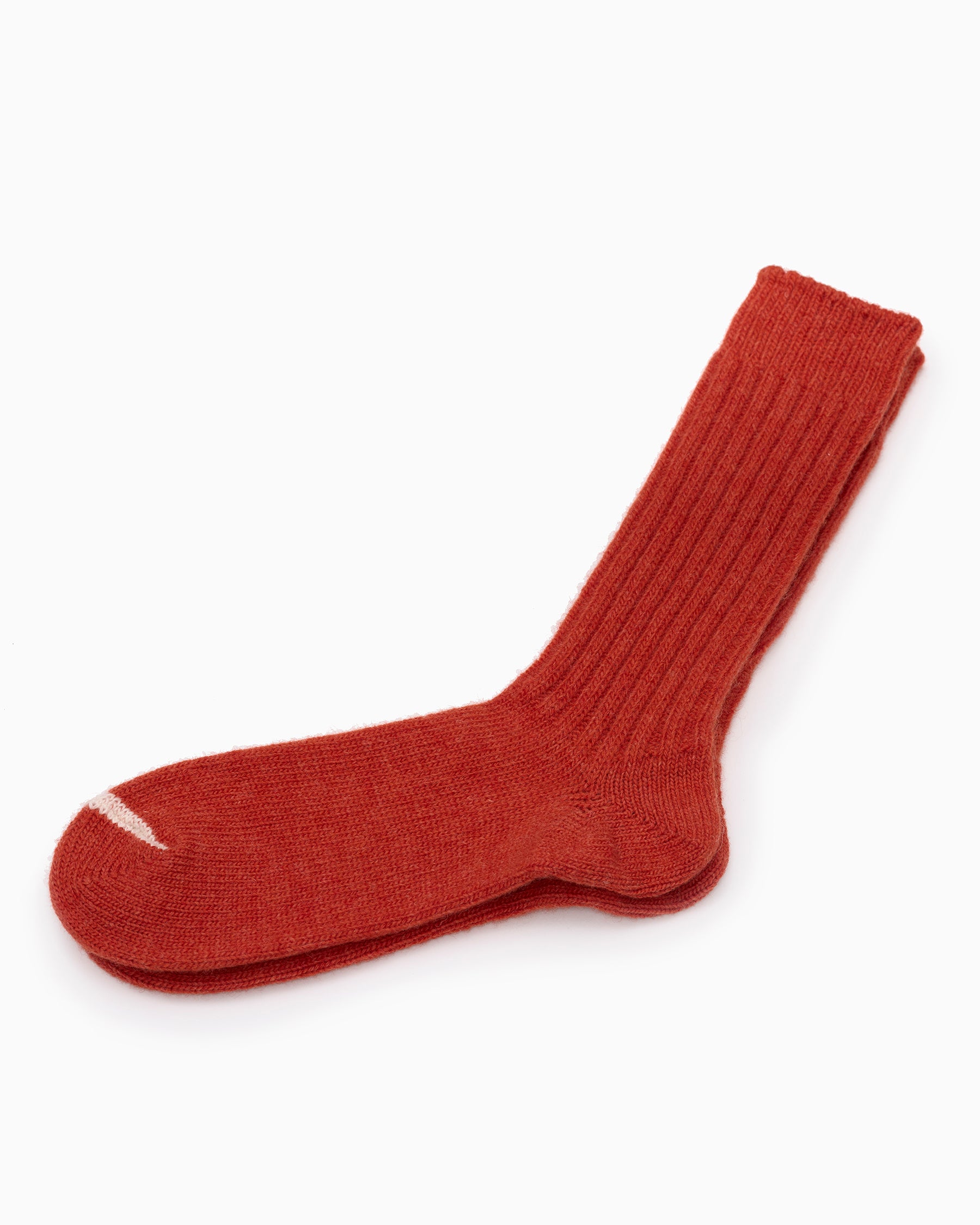 Wool Ribbed Socks - Shrine Red