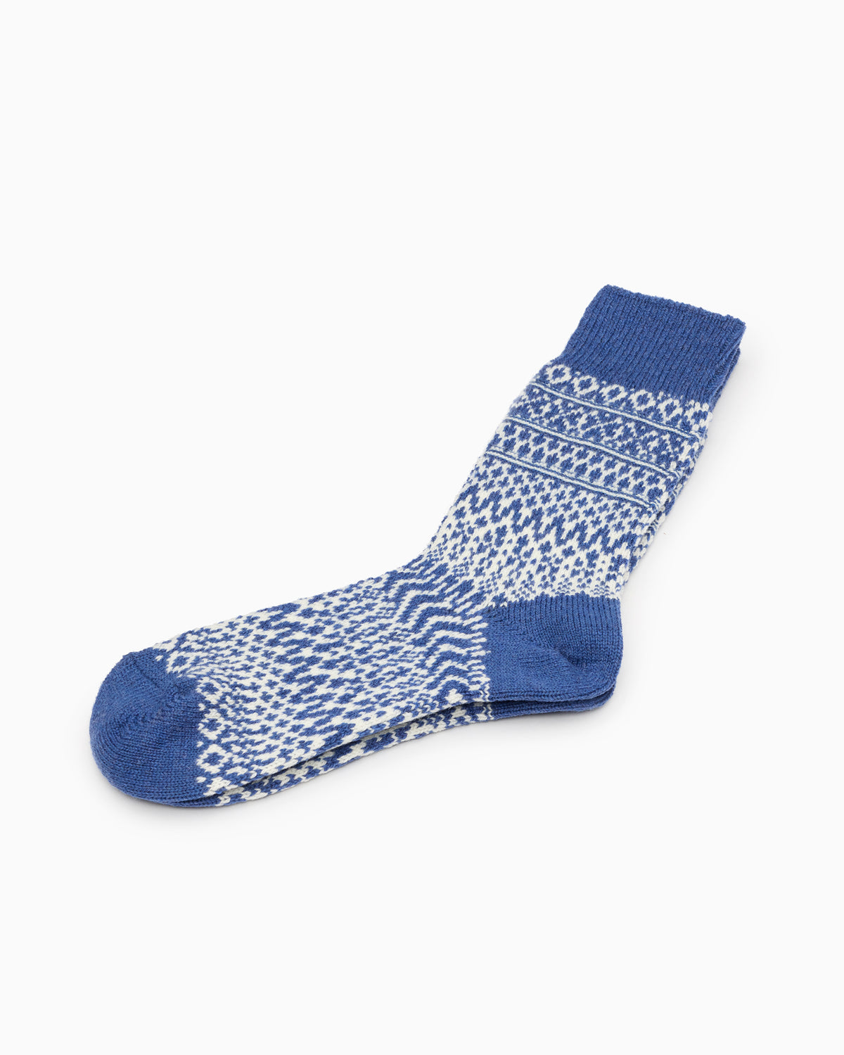 Wool Jacquard Socks - Seagull Blue