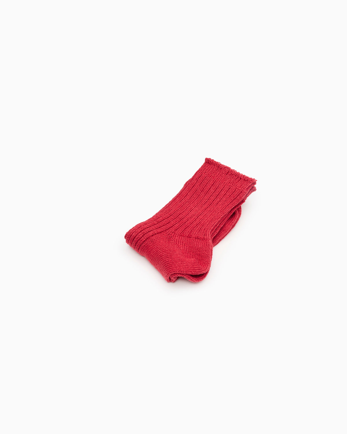 Linen Ribbed Socks - Antique Red