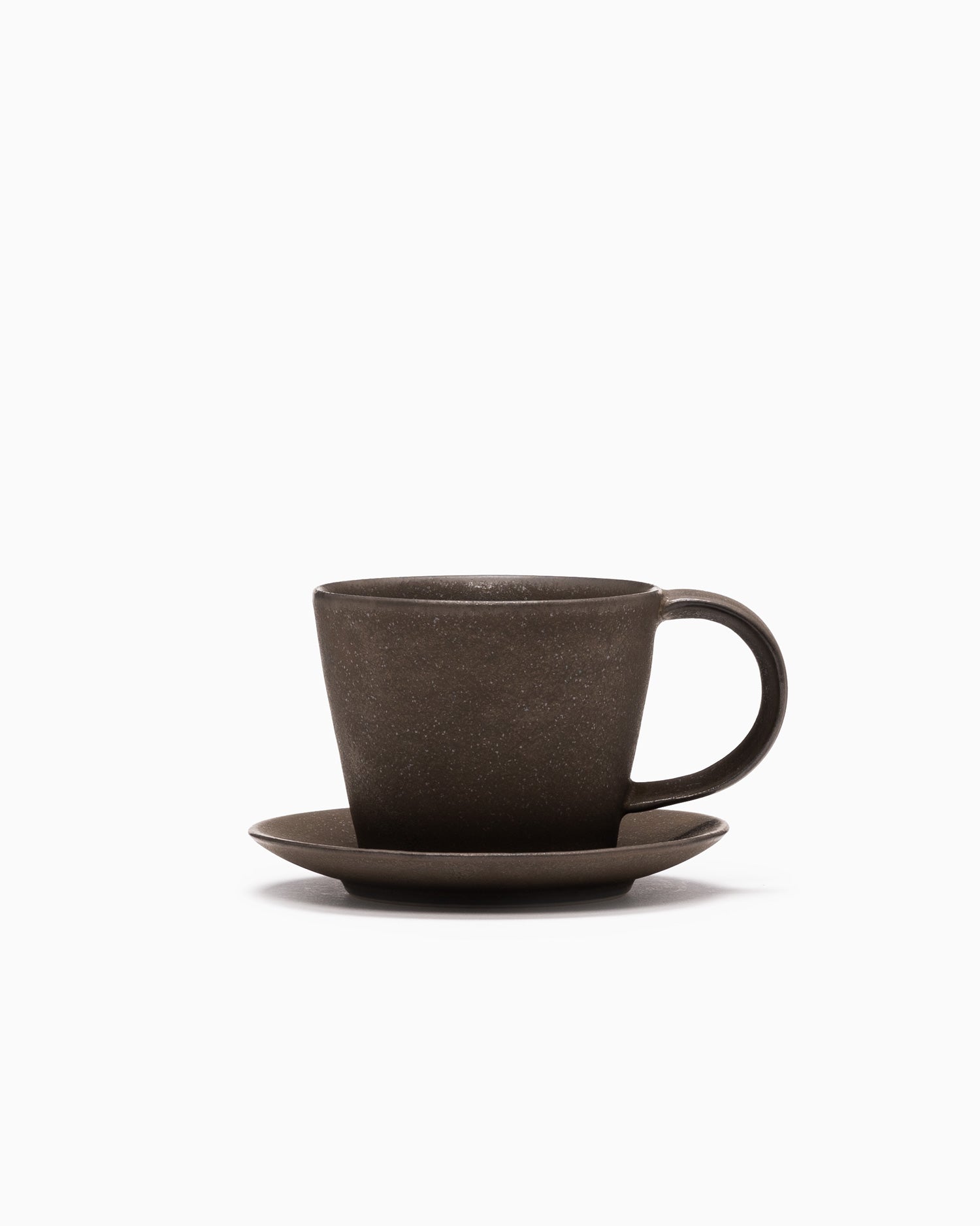 Coffee Cup and Saucer - Copper Brown