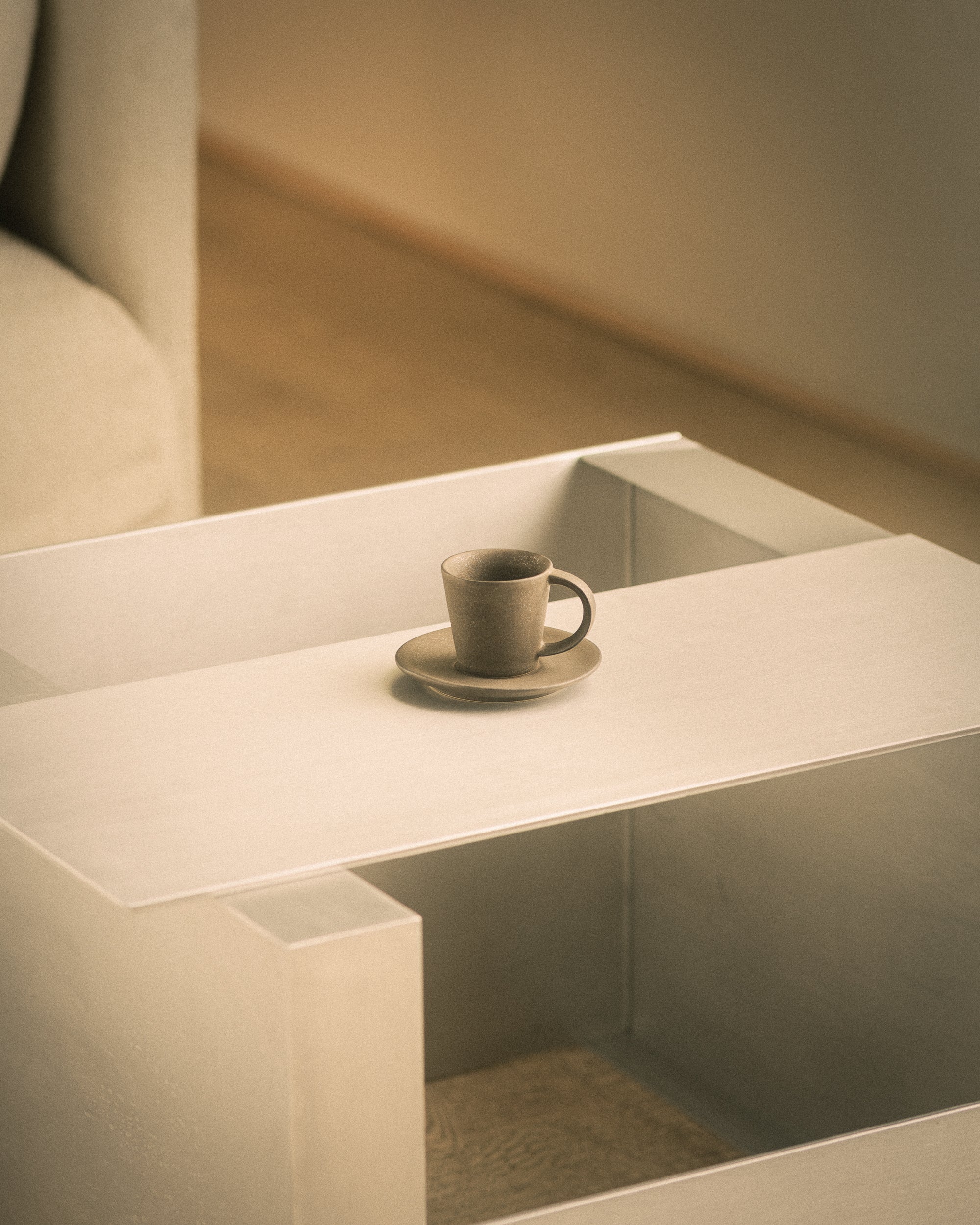 Espresso Cup and Saucer - Copper Brown