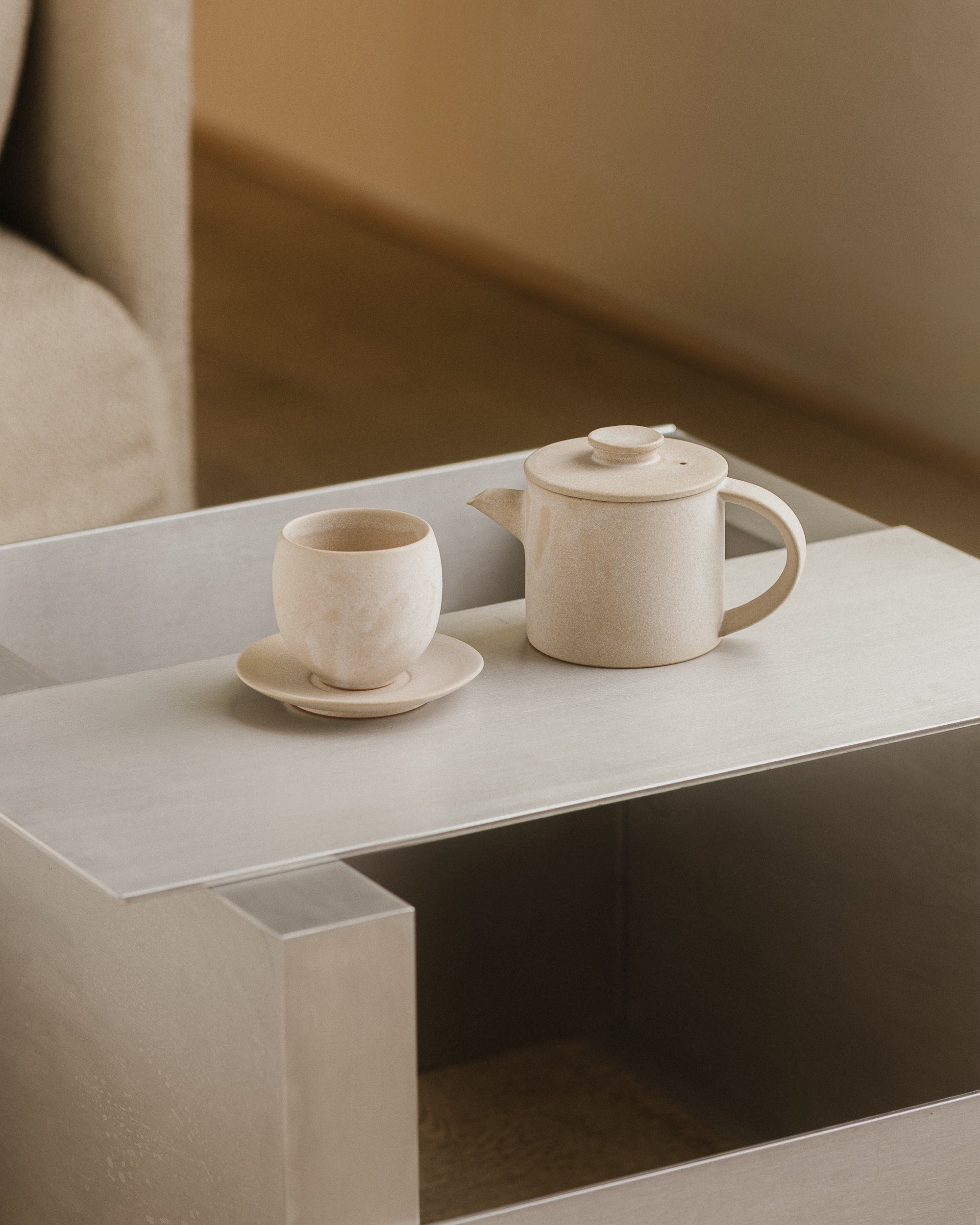 U Cup and Saucer - Stone Beige