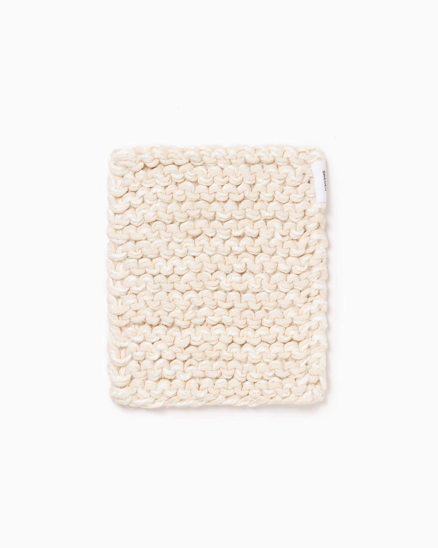 Knitted Linen Trivet – White