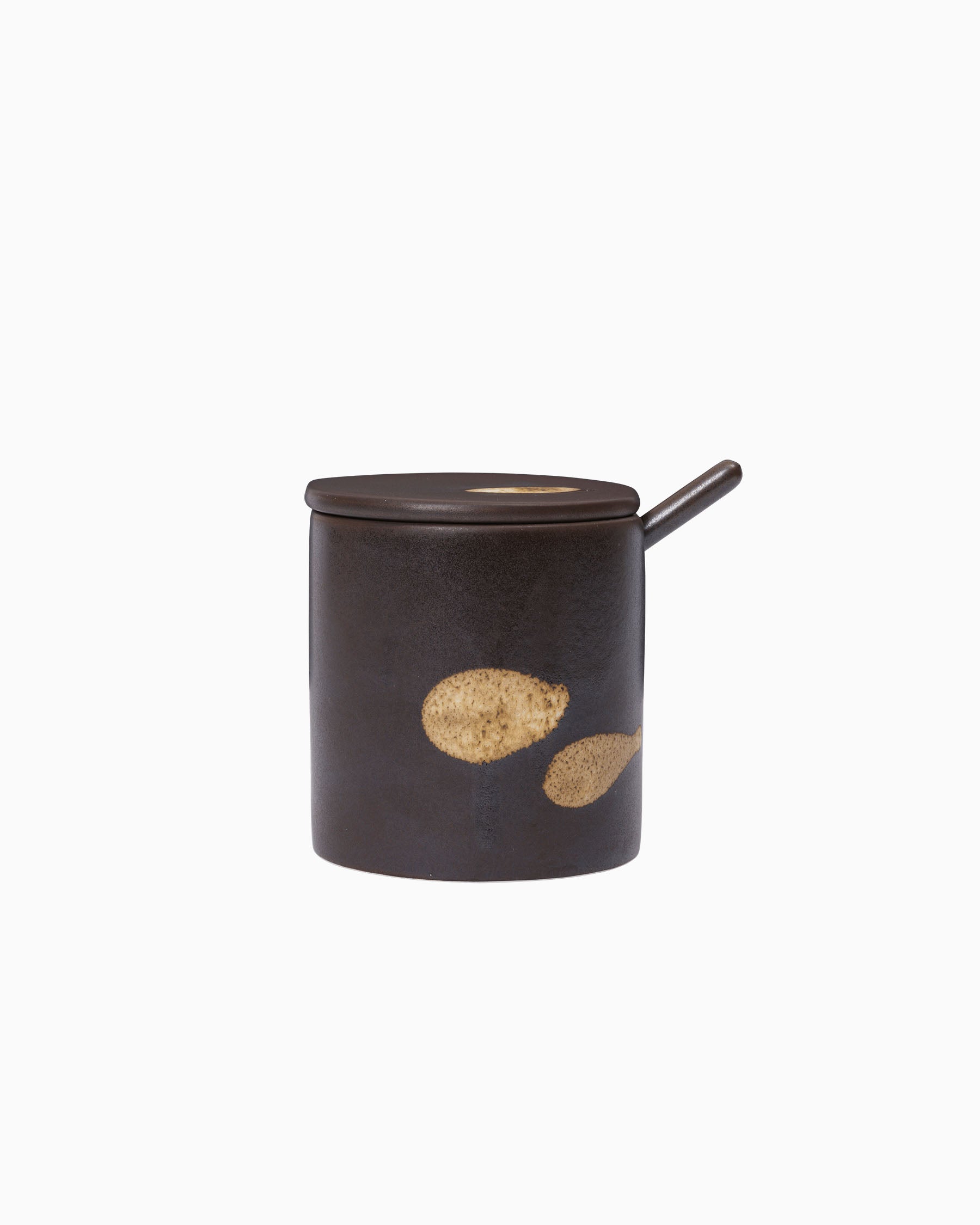 Koyo Jar with Spoon - Dark Brown/Buff