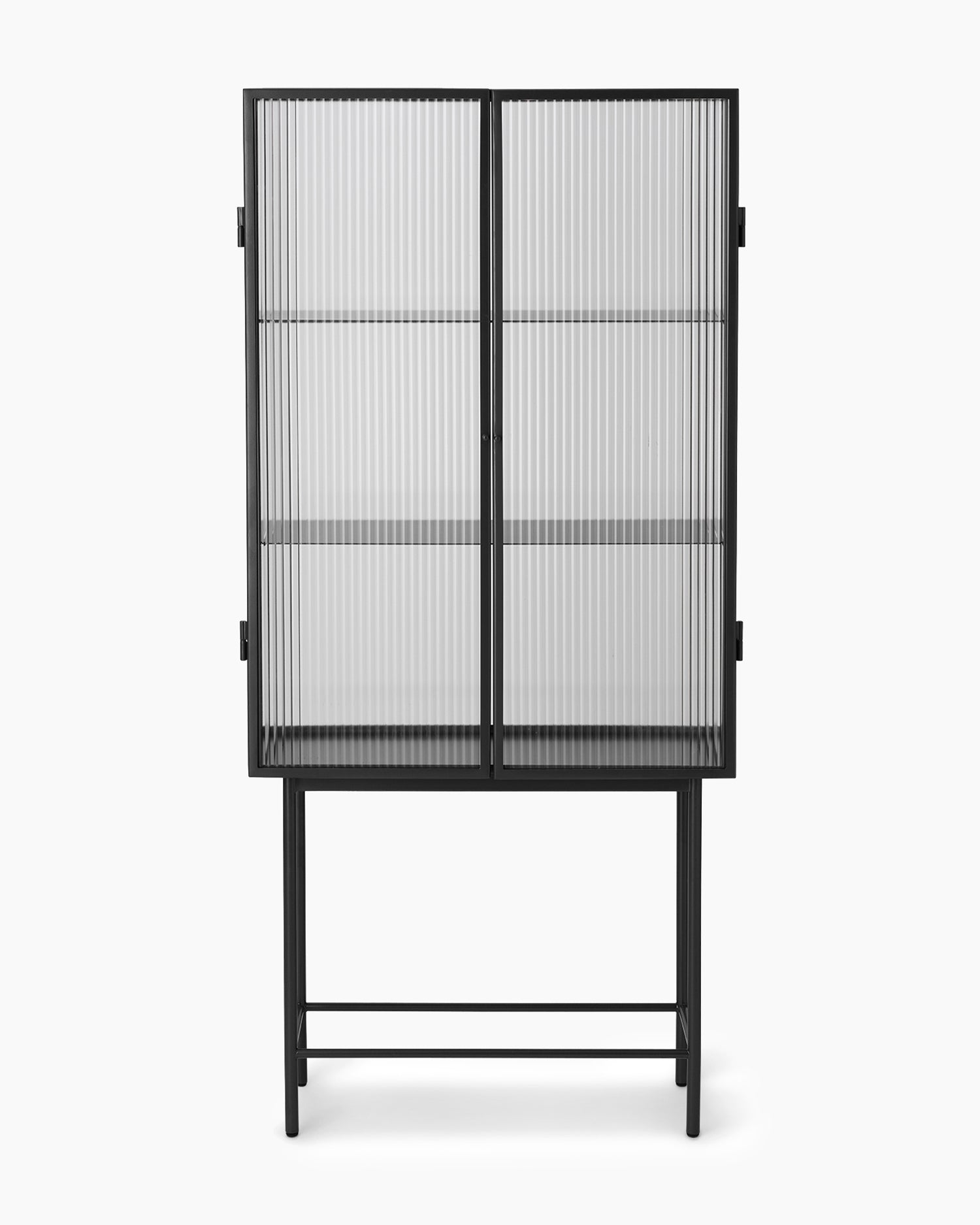Haze Vitrine - Reeded Glass Black