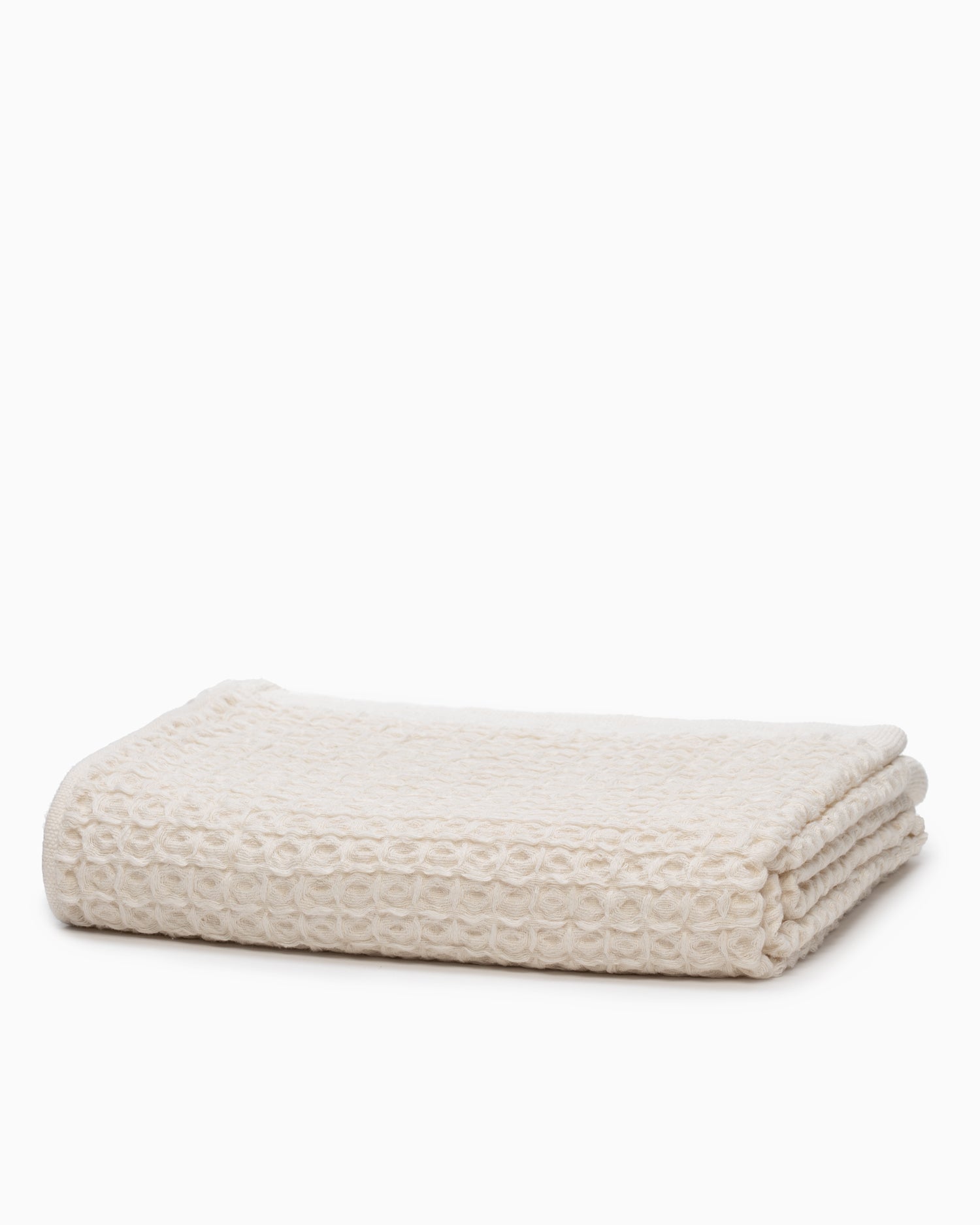Lattice Linen Bath Towel - Ivory