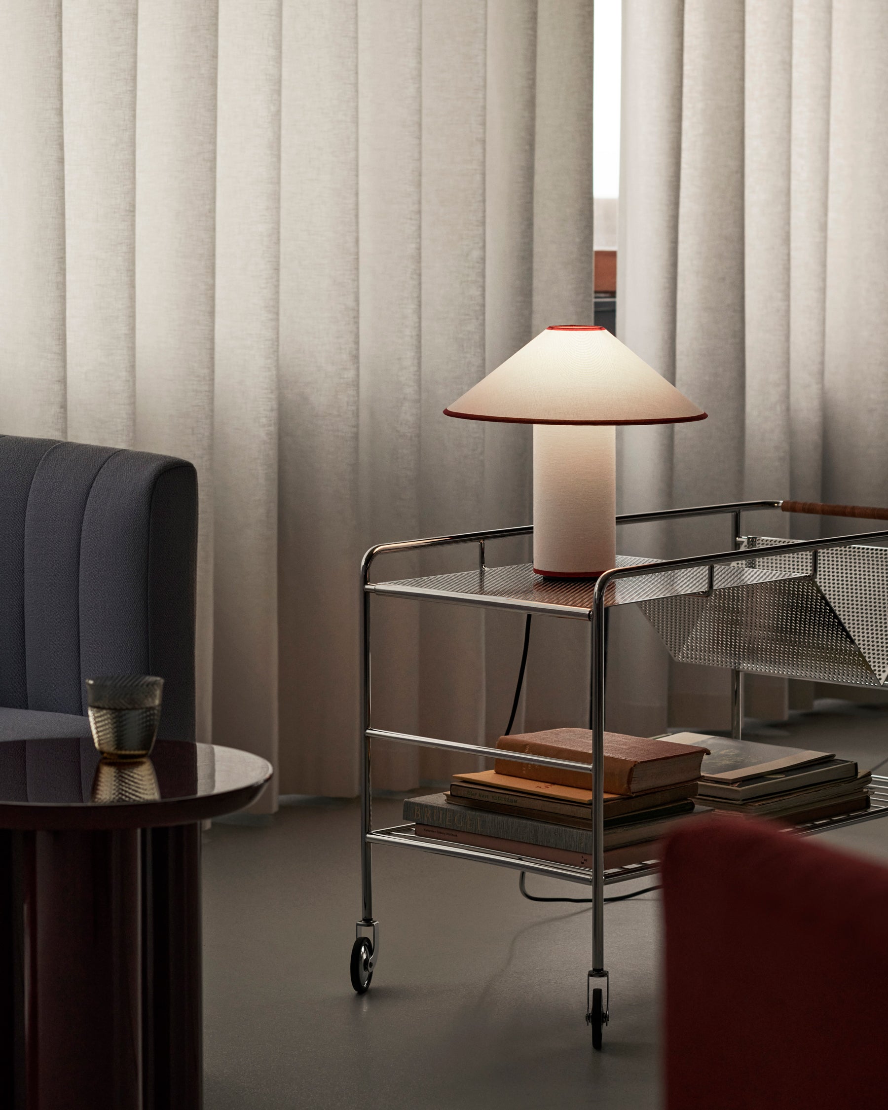 Colette Table Lamp - White & Merlot