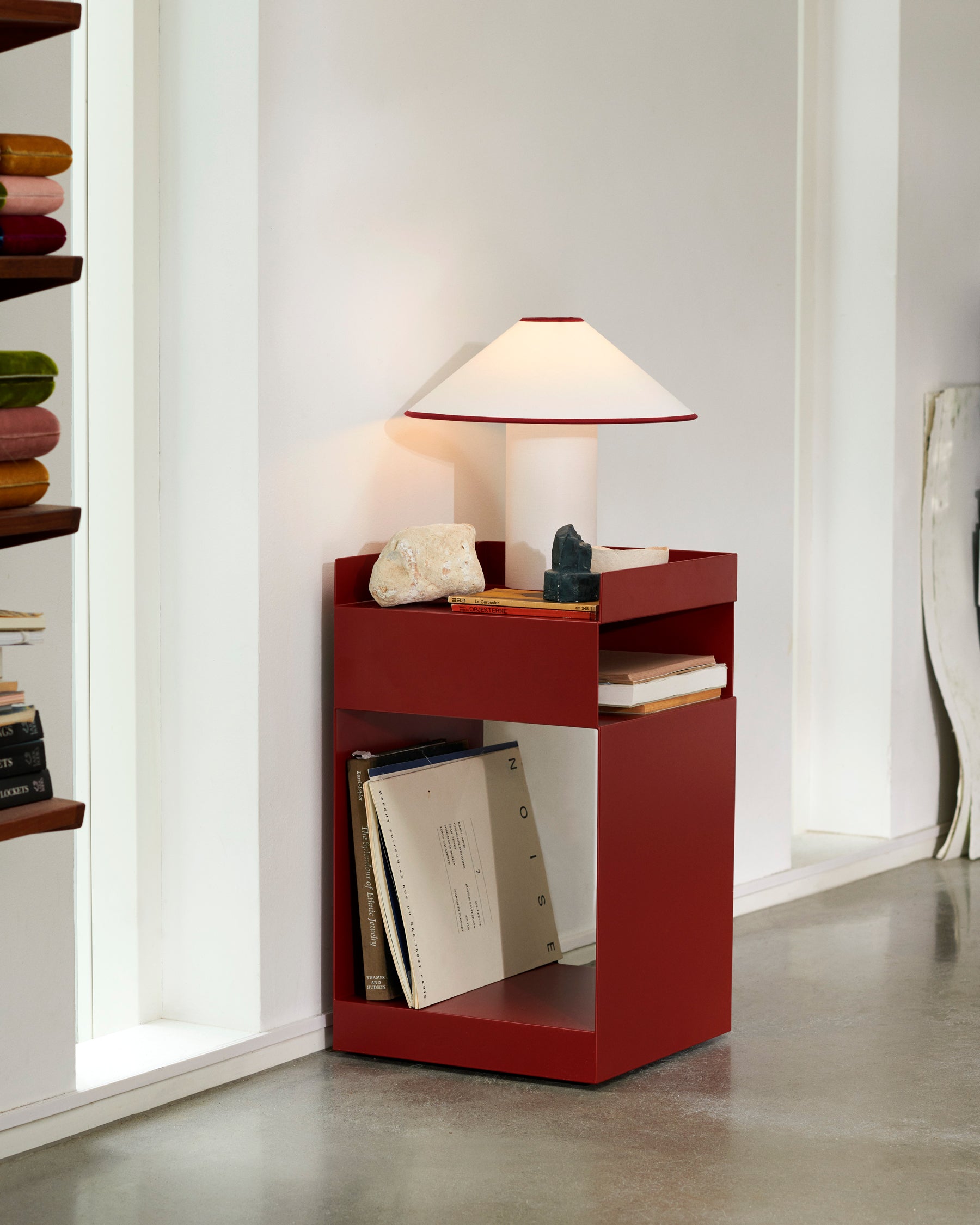 Colette Table Lamp - White & Merlot