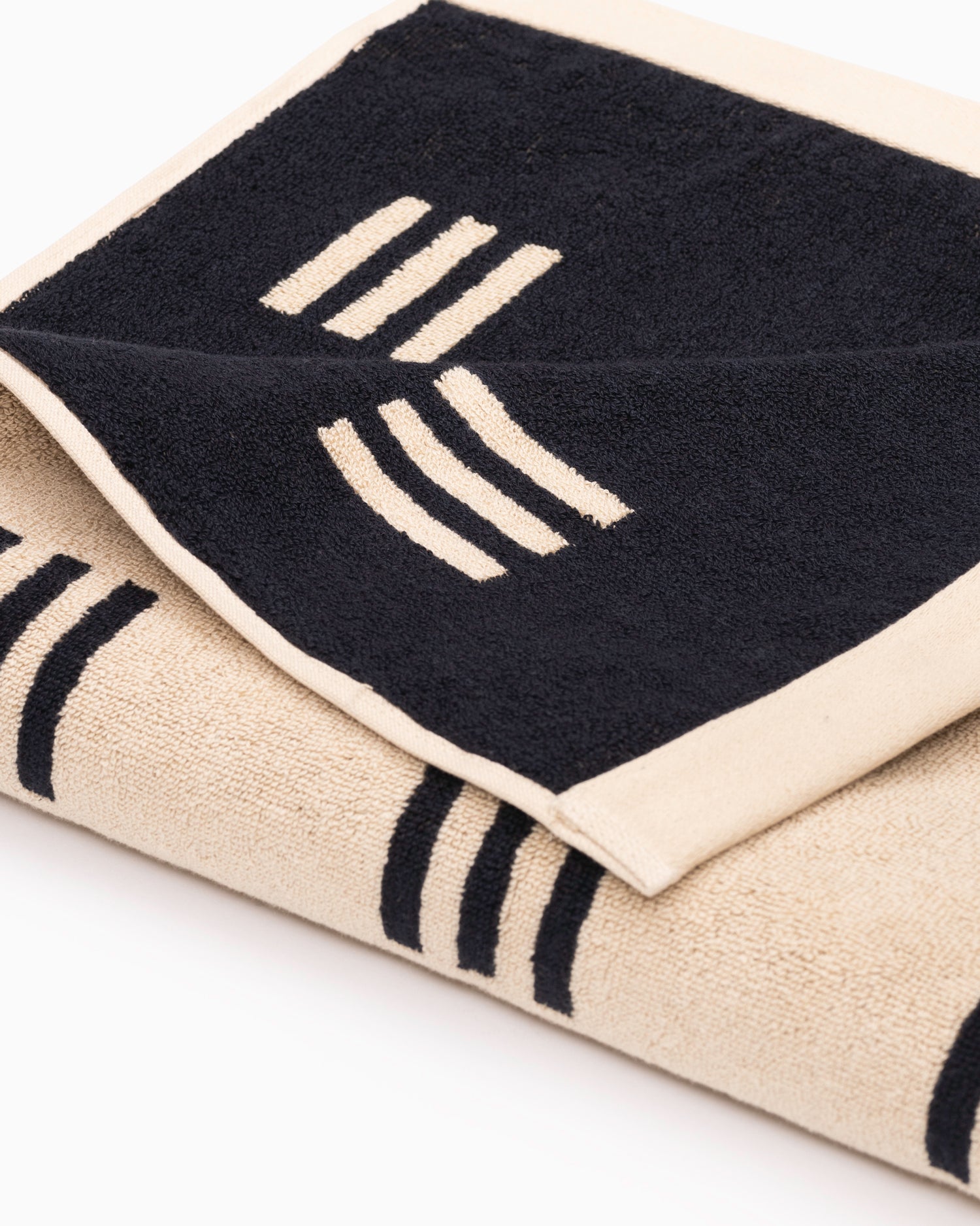 Claremont Bath Towel - Sand & Noir