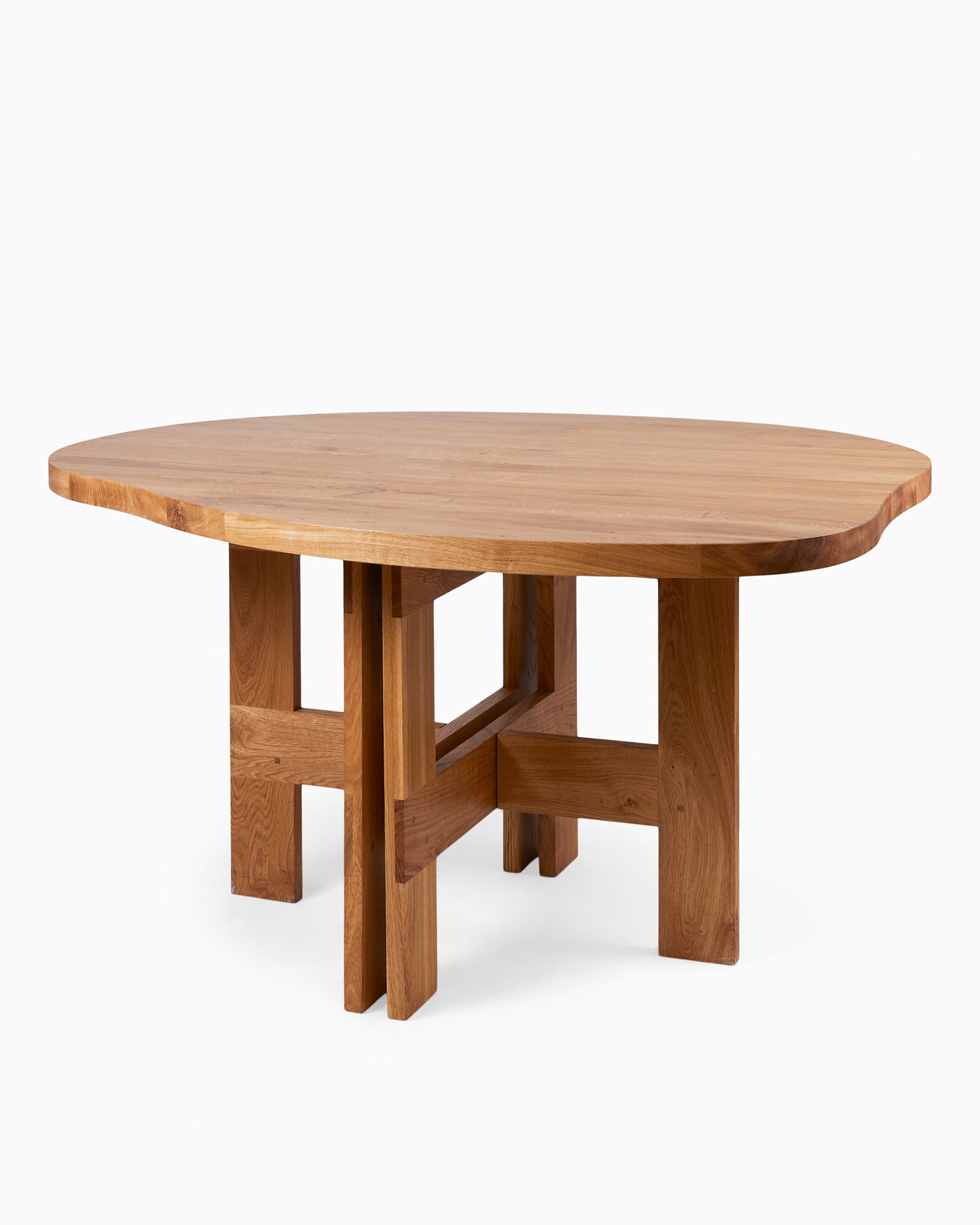 FARMHOUSE TRESTLE TABLE - Natural Oak/Pond