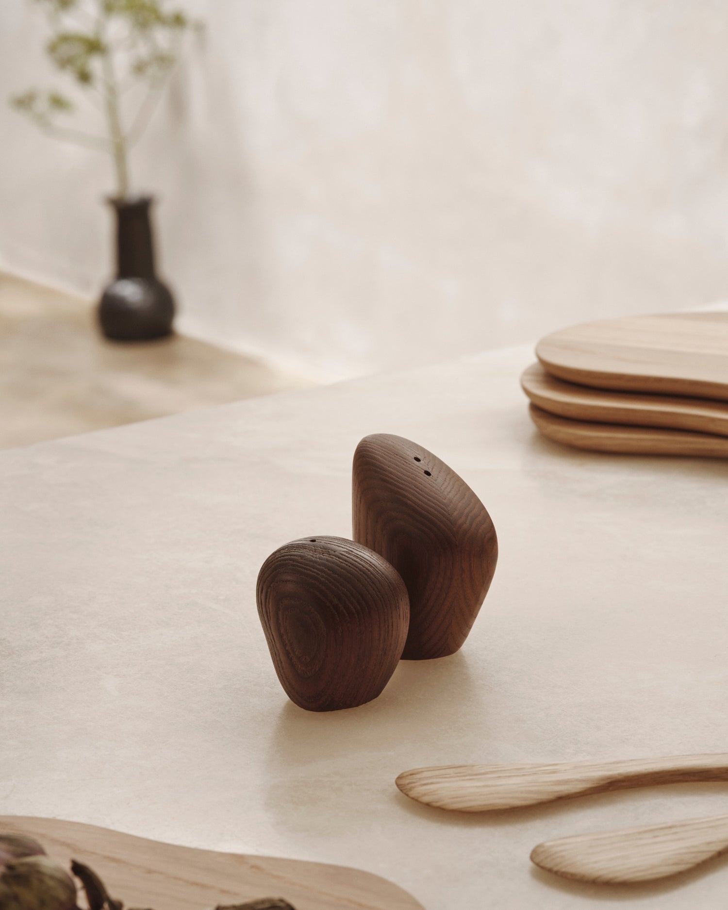 Cairn Salt and Pepper Shakers -Set of 2-Dark brown