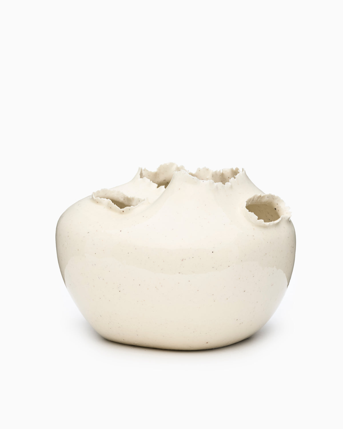 Tereo Round Vase - Off-white Speckle