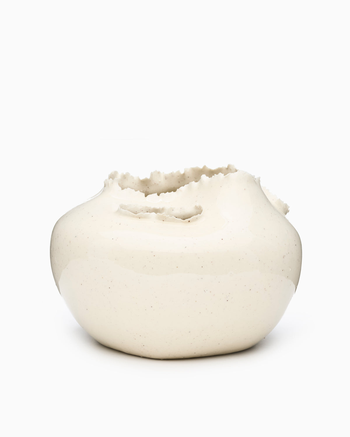 Tereo Round Vase - Off-white Speckle