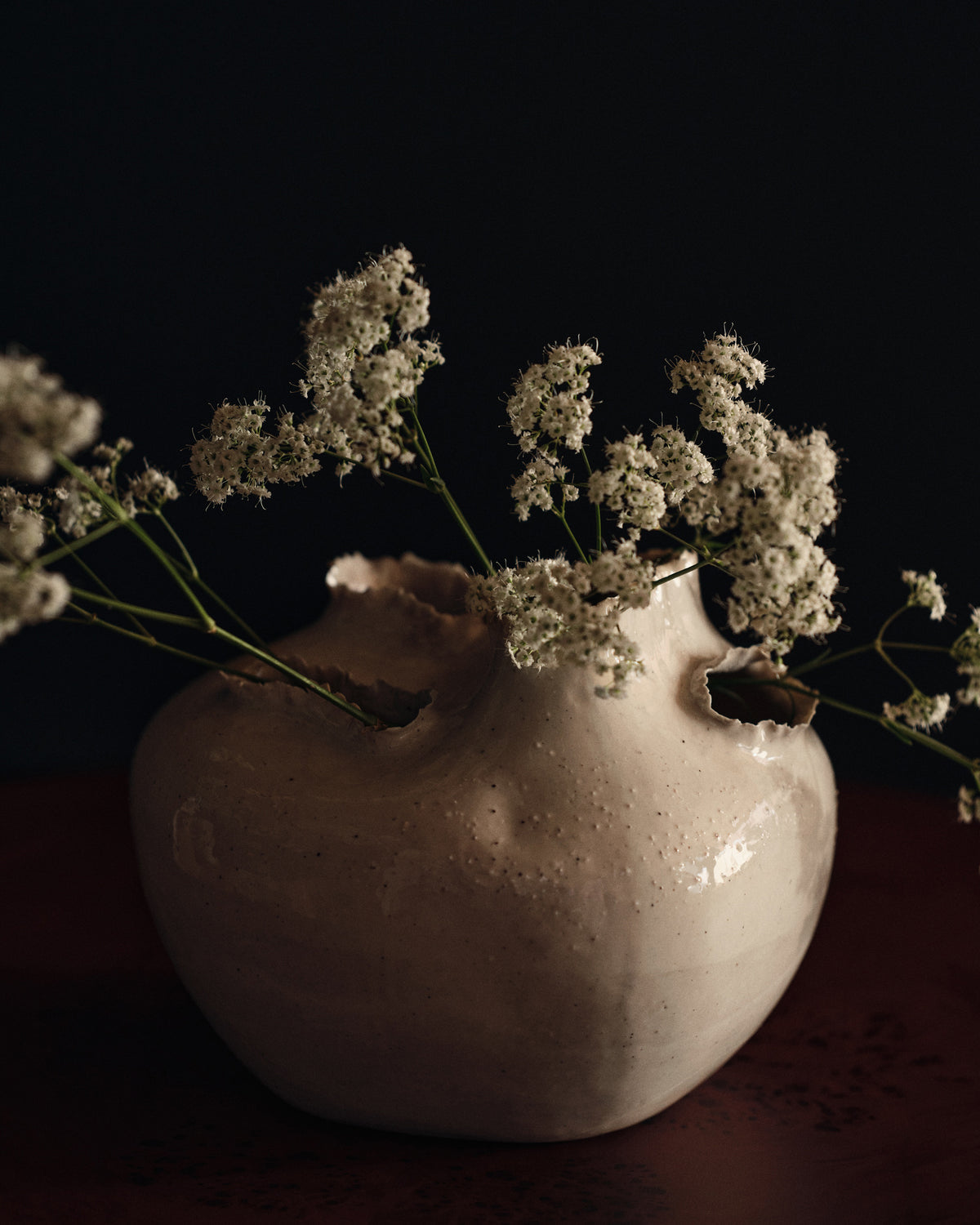 Tereo Round Vase - Off-white Speckle