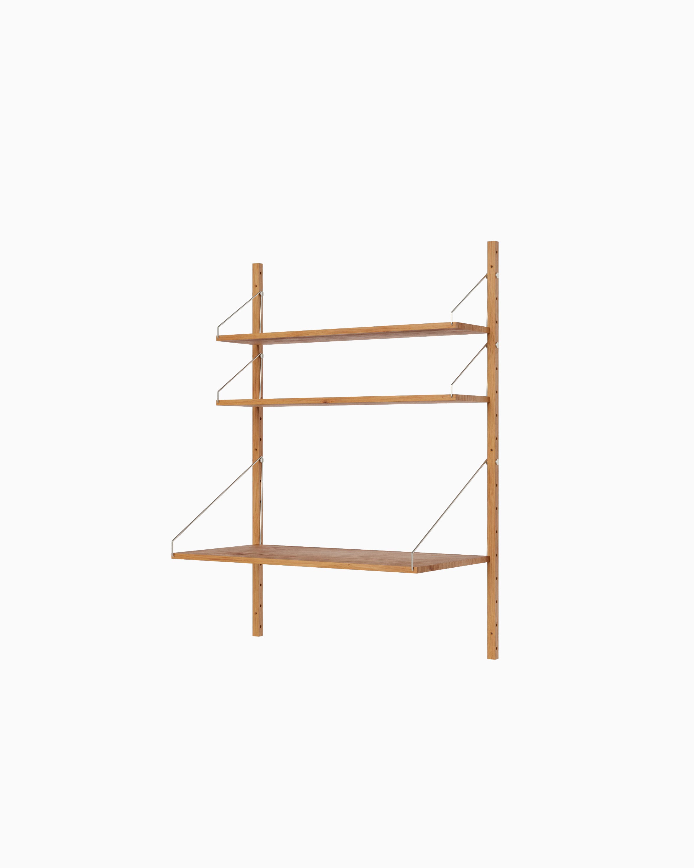 Shelf Library Desk Section - Natural Oak H114xW80