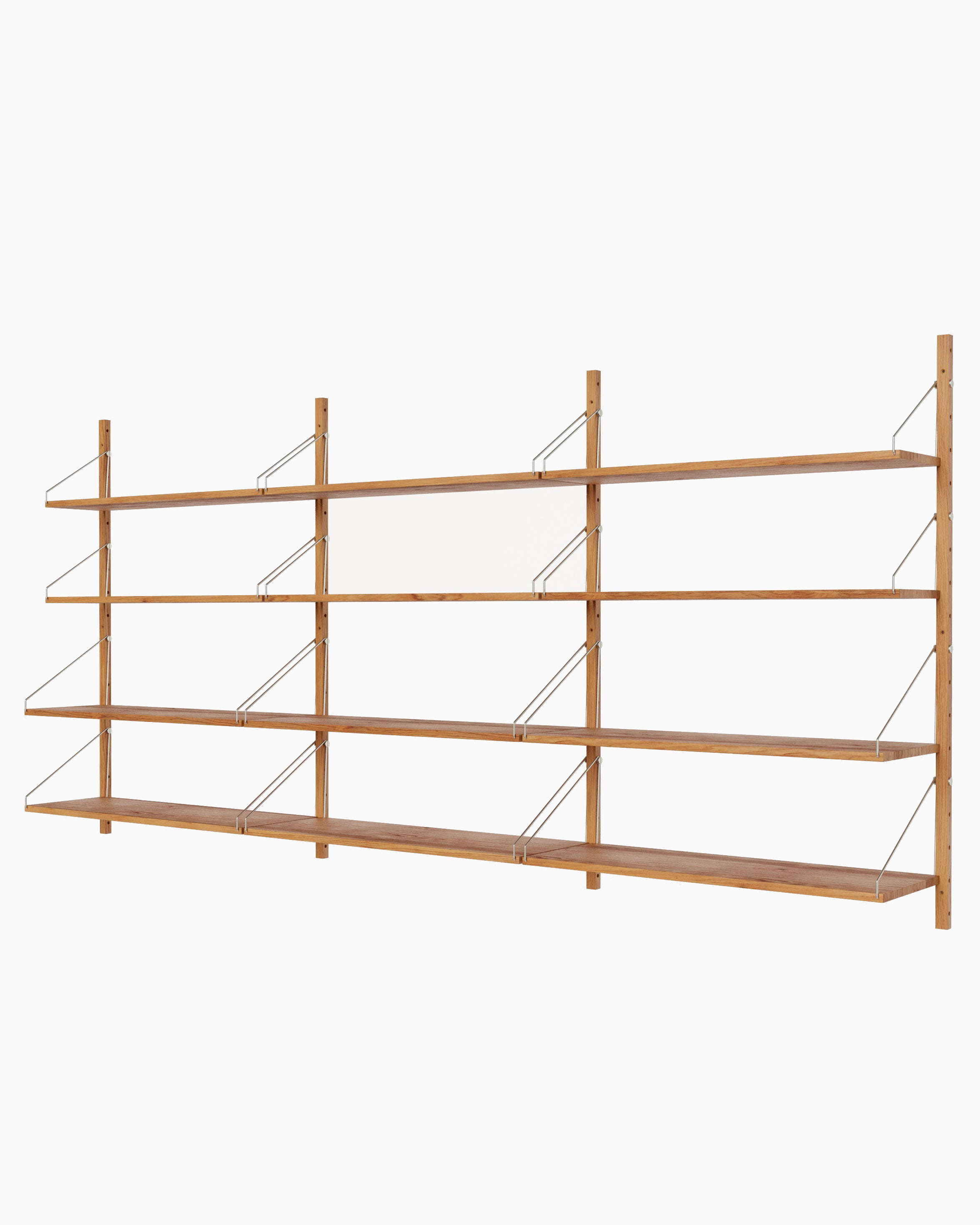 Shelf Library Triple Section - Natural Oak H114xW80