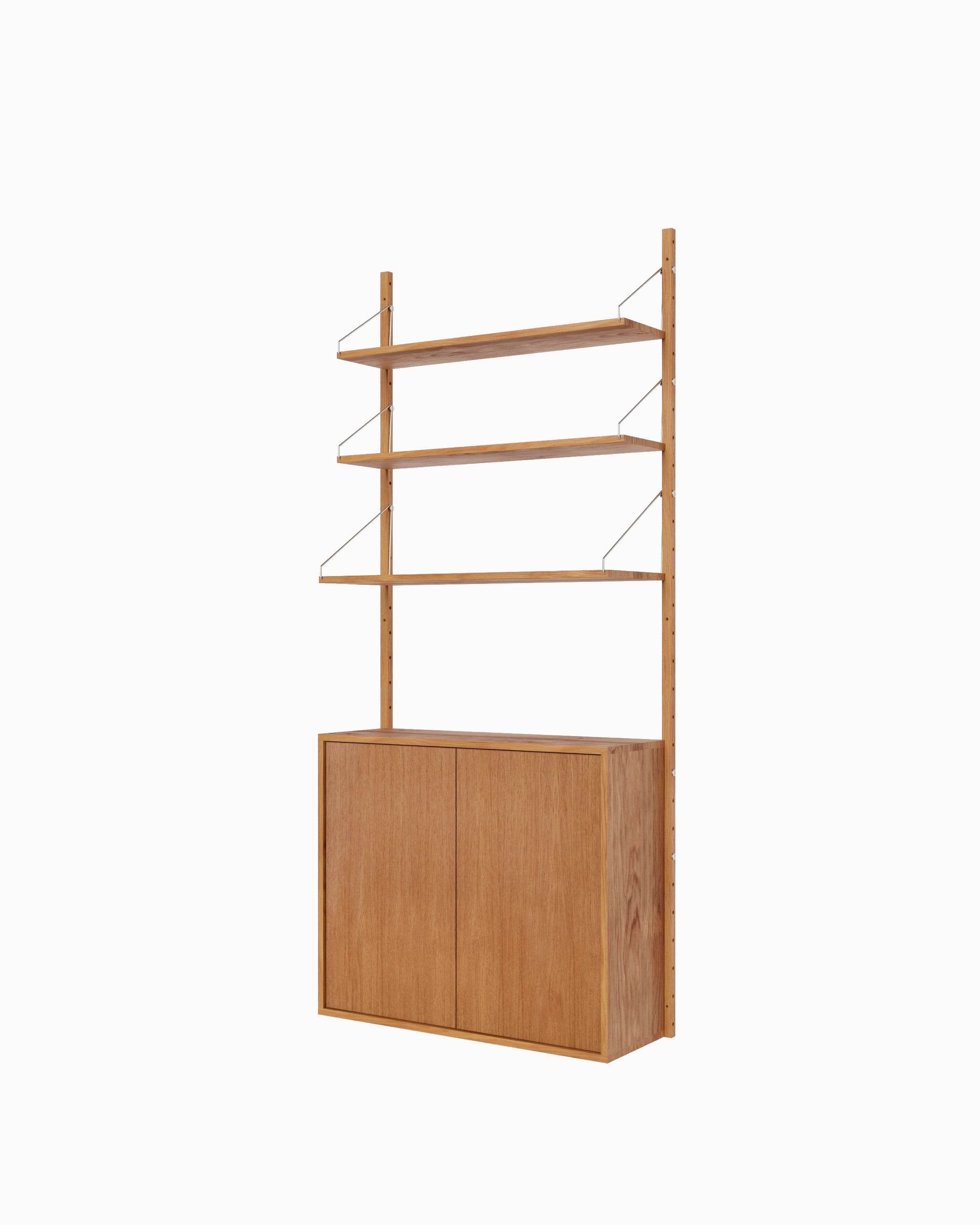 Shelf Library Medium Cabinet Section - Natural Oak H185xW80