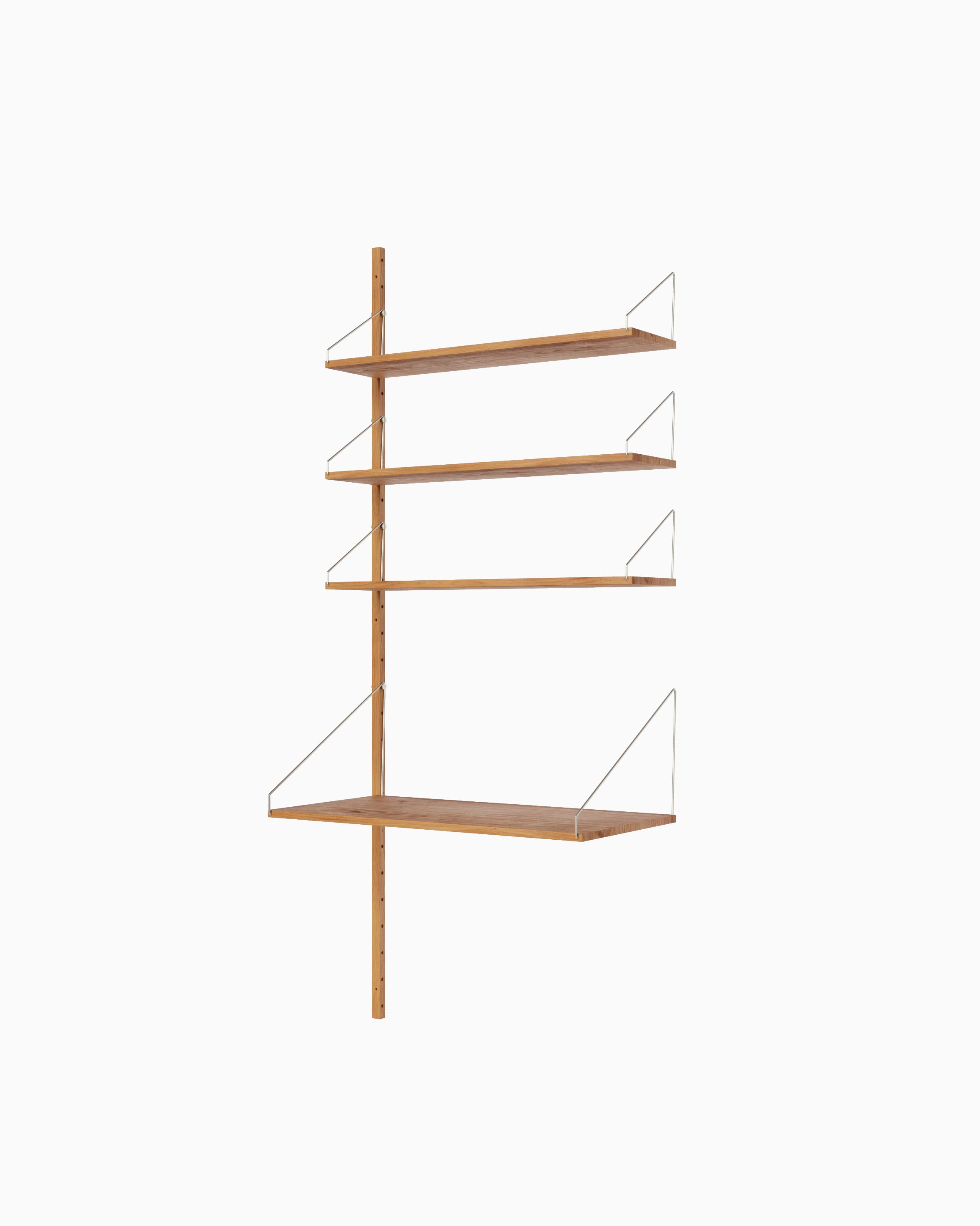 Shelf Library Add-On Desk Section - Natural Oak H185xW80