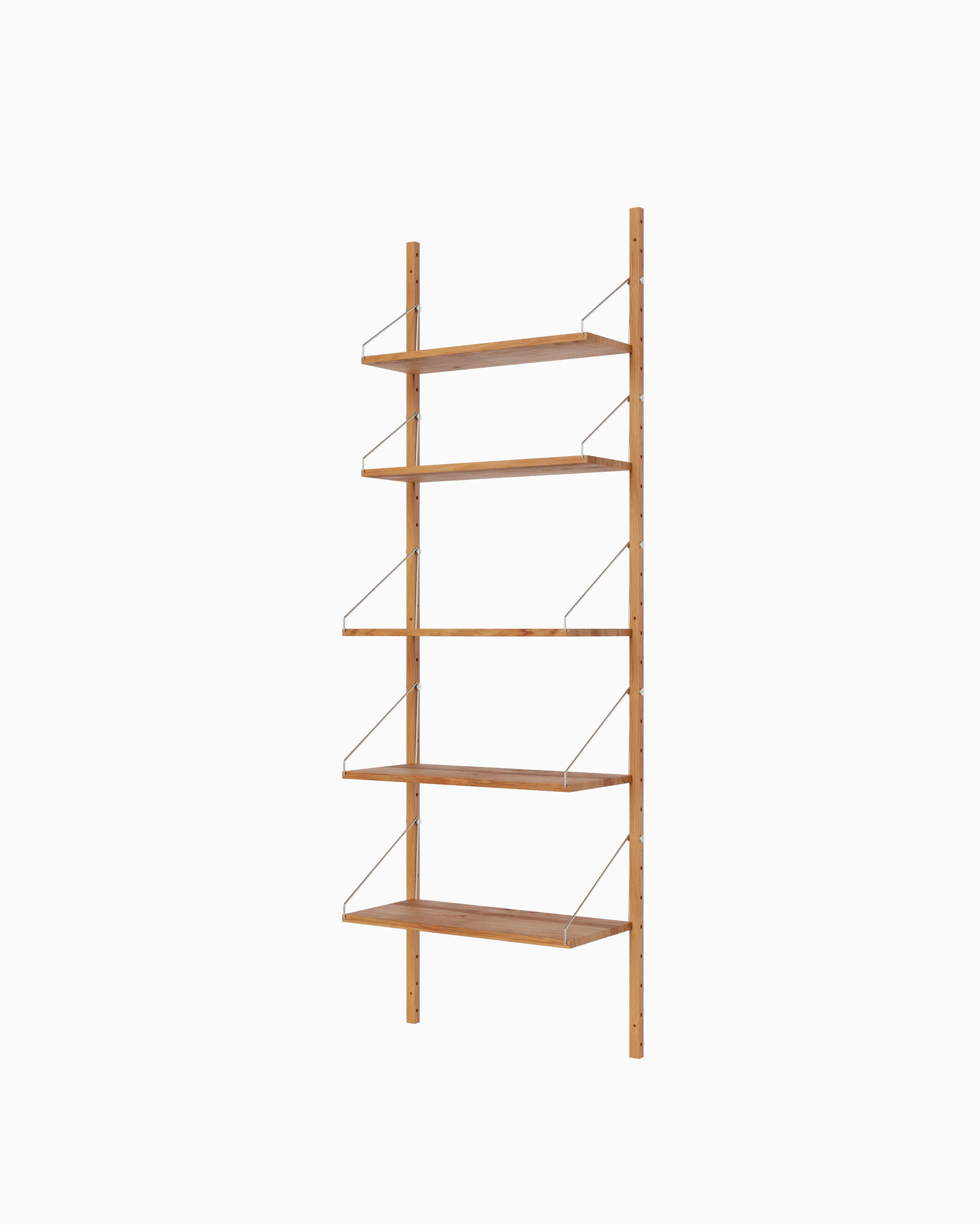 Shelf Library Single Section - Natural Oak H185xW60