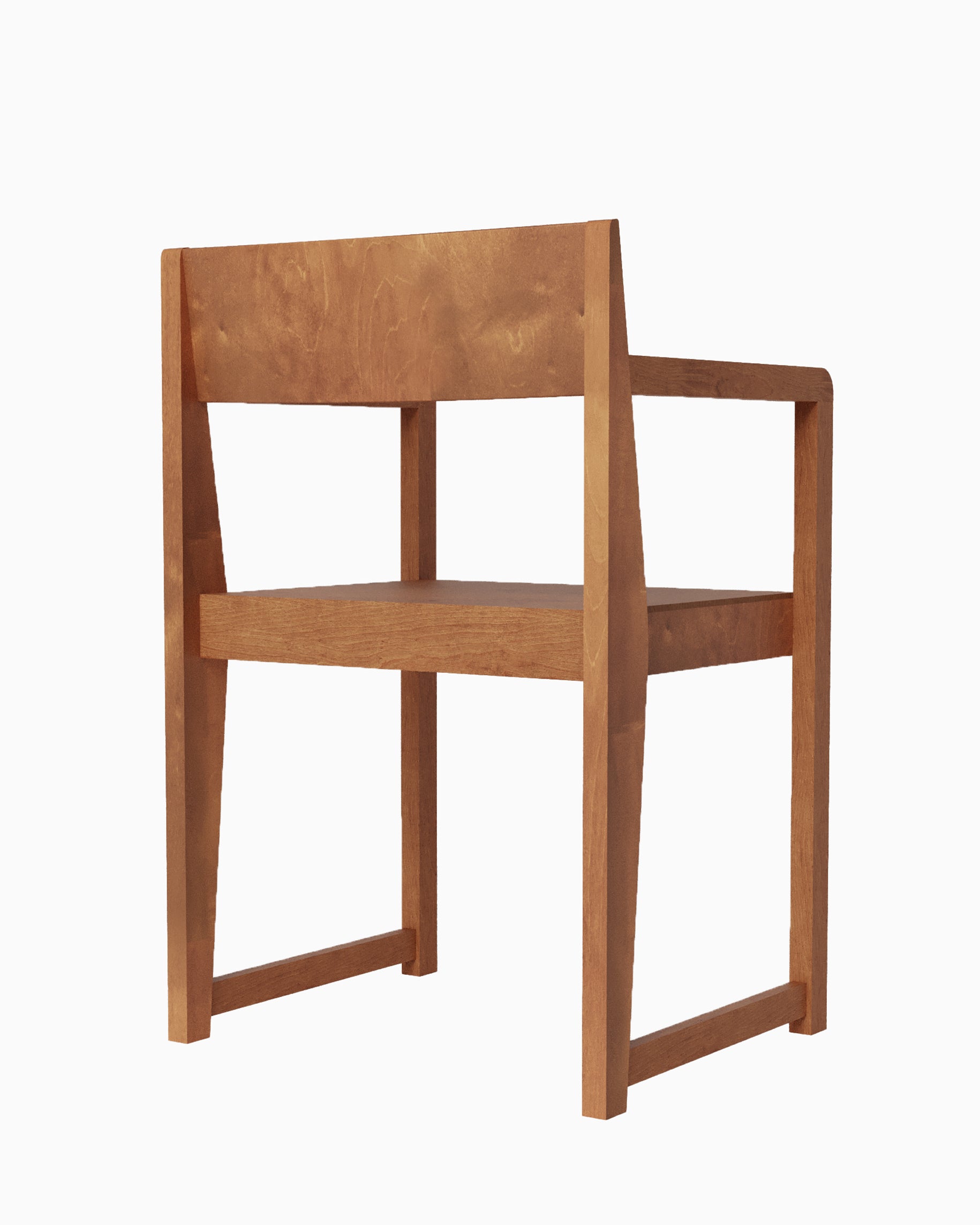 CHAIR 01 - Warm Brown Birch with Armrest