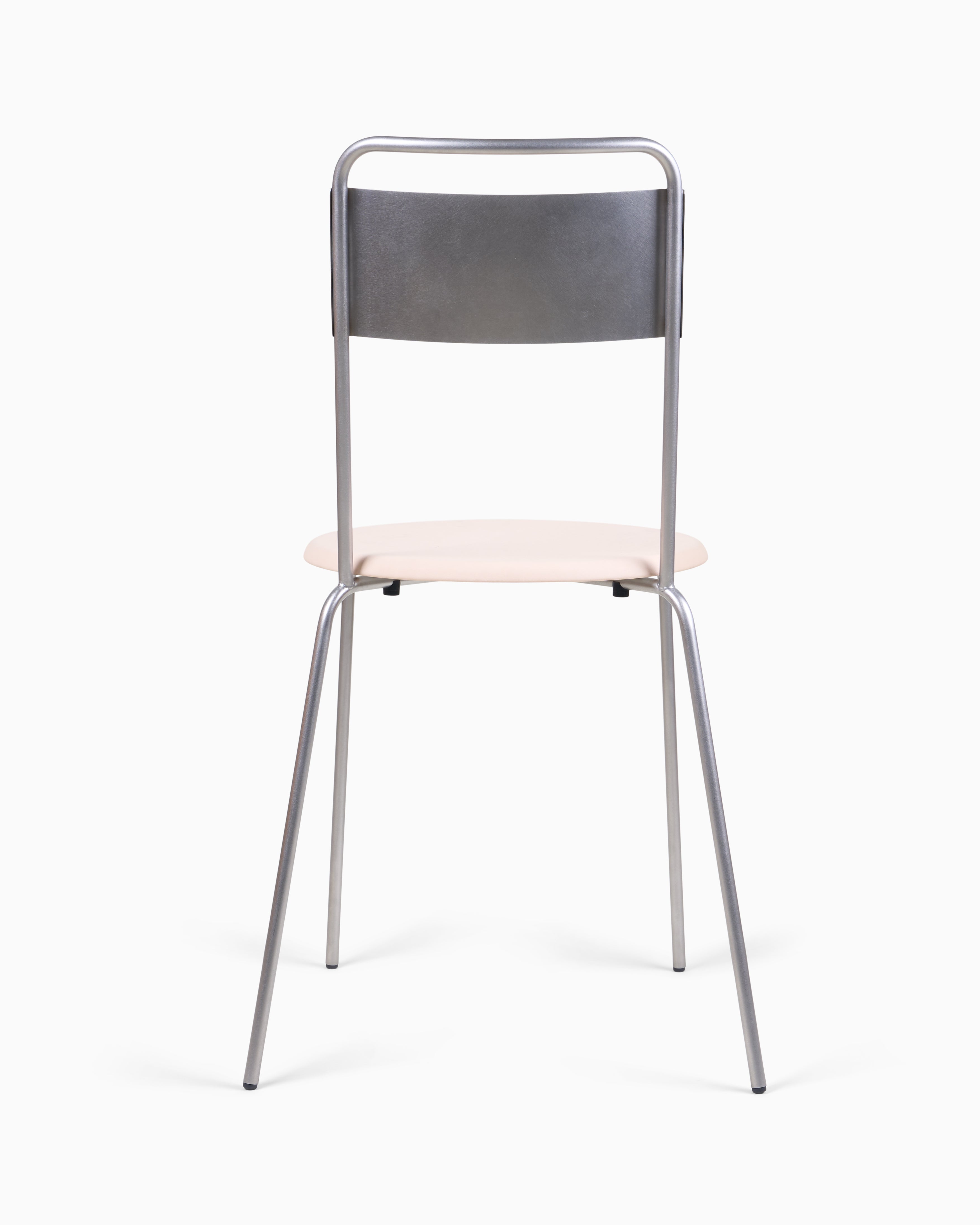 PETIT ROND CHAIR - Stainless Steel / Leather