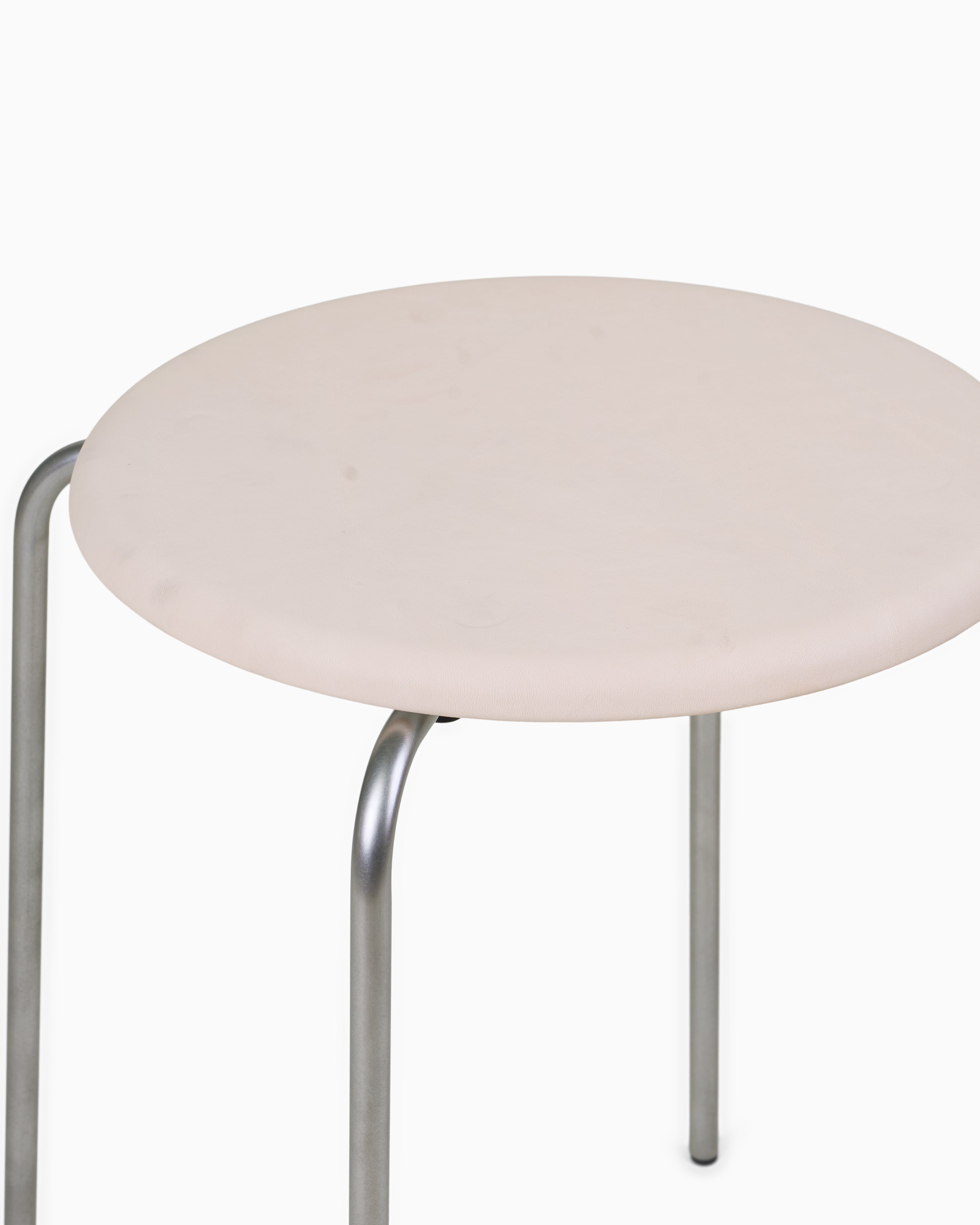 PETIT ROND STOOL - Stainless Steel / Leather