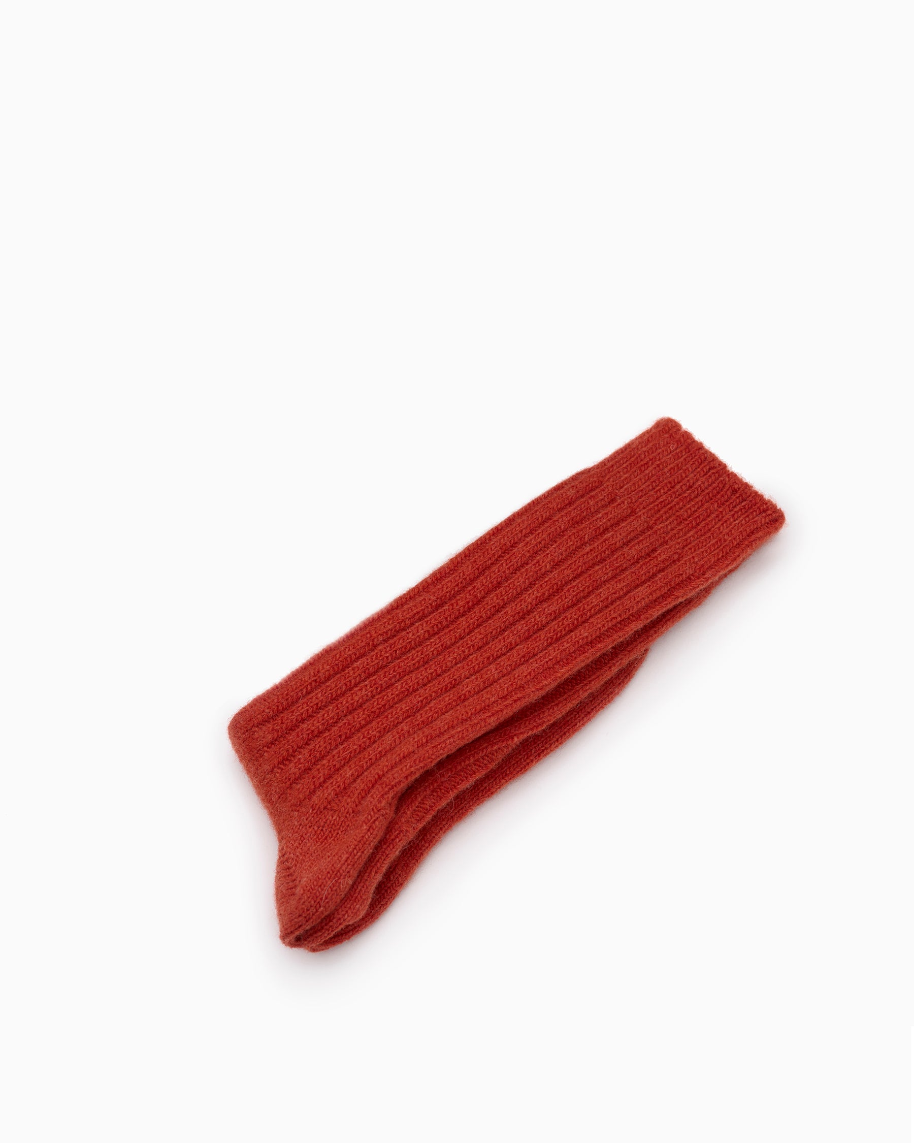 Wool Ribbed Socks - Shrine Red
