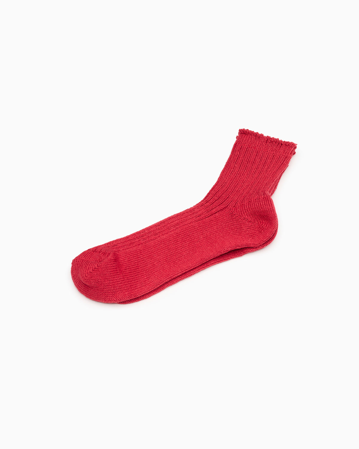 Linen Ribbed Socks - Antique Red