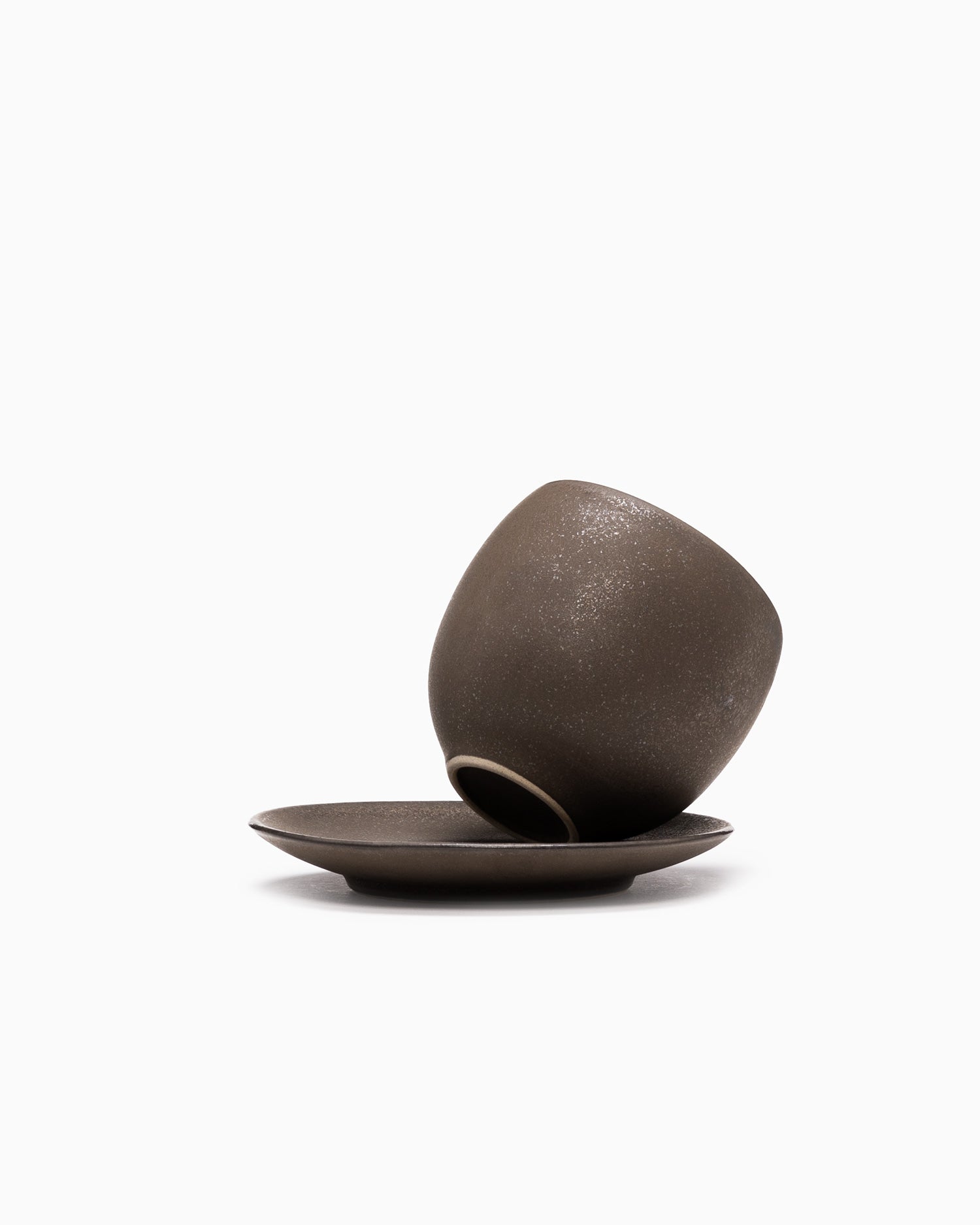 U Cup and Saucer - Copper Brown