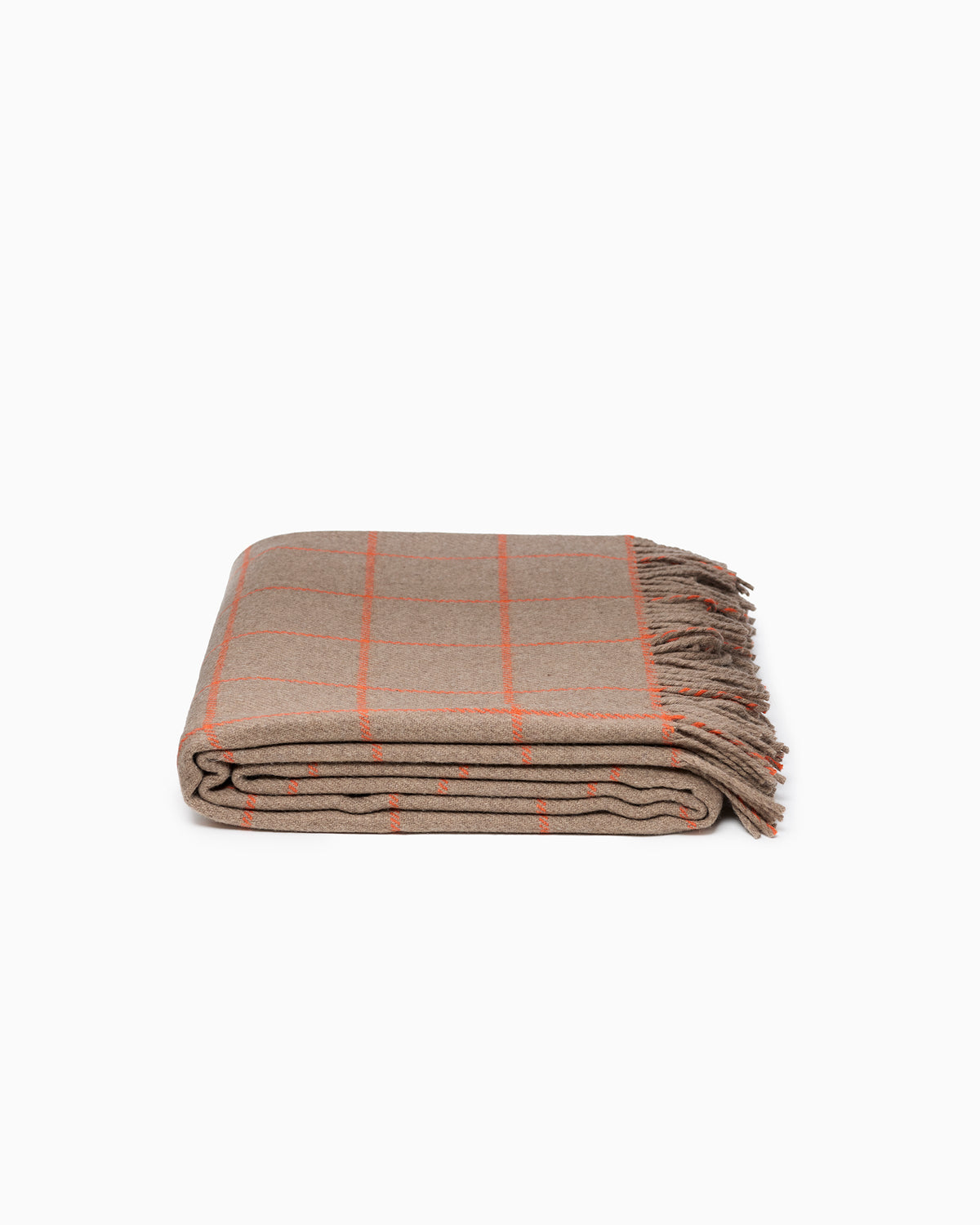 OFS. Cashmere Merino Throw - Nutmeg Windowpane