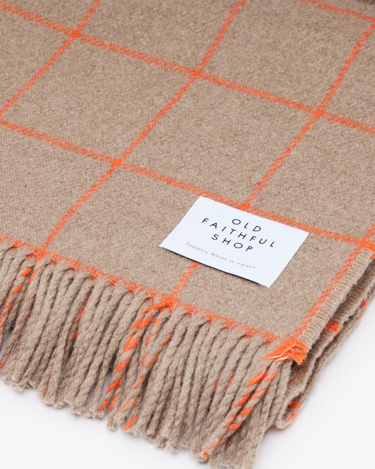 OFS. Cashmere Merino Throw - Nutmeg Windowpane