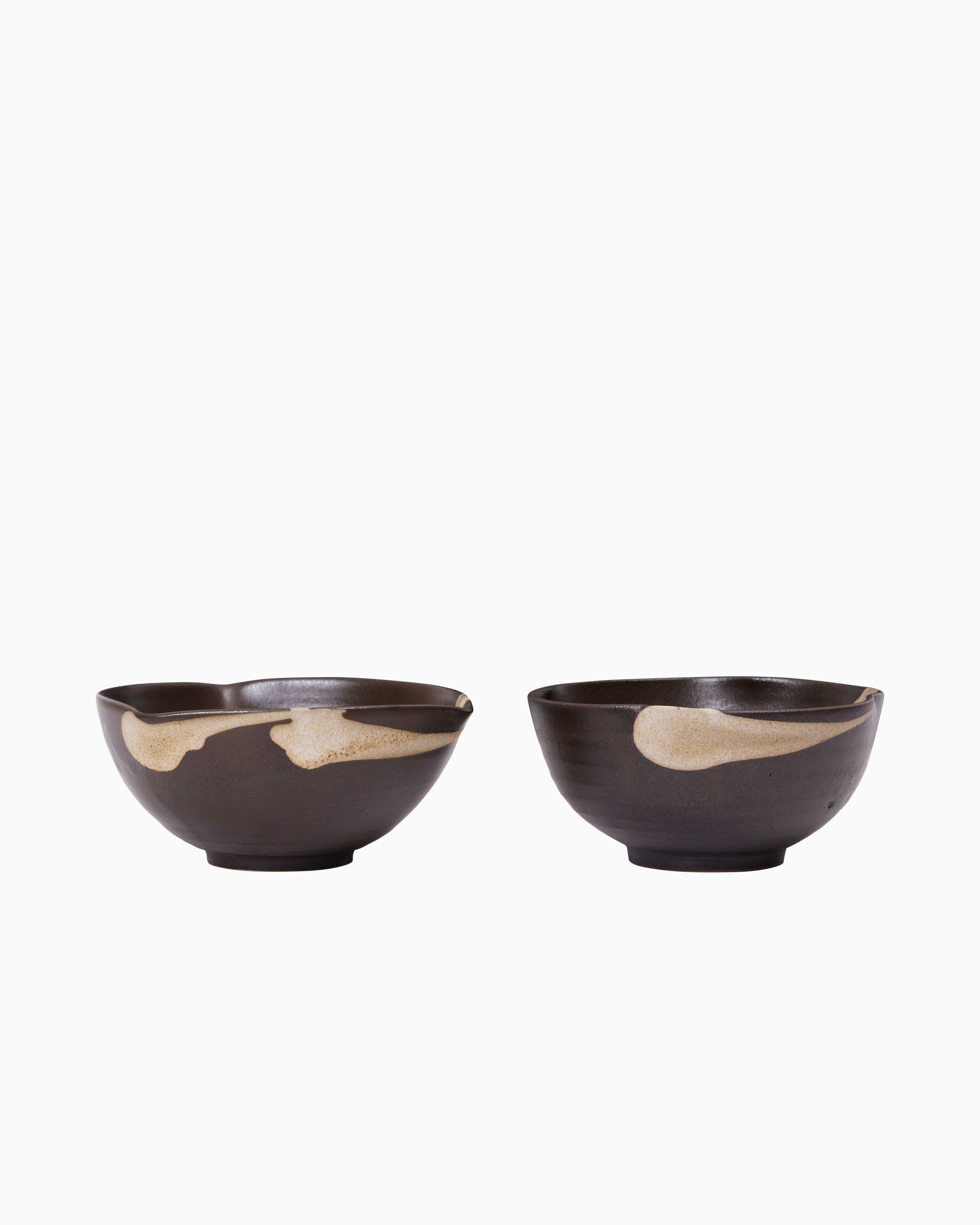 Large Koyo Bowls - Set of 2 - Dark Brown/Buff