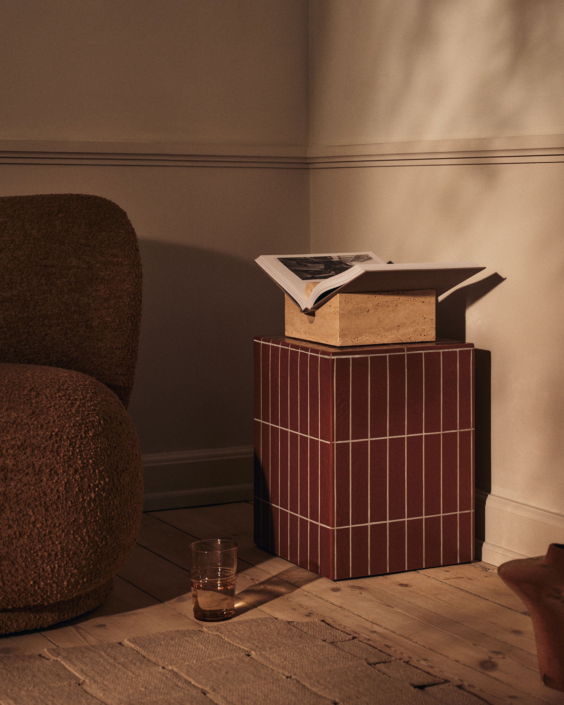 Pillar Side Table - Brown