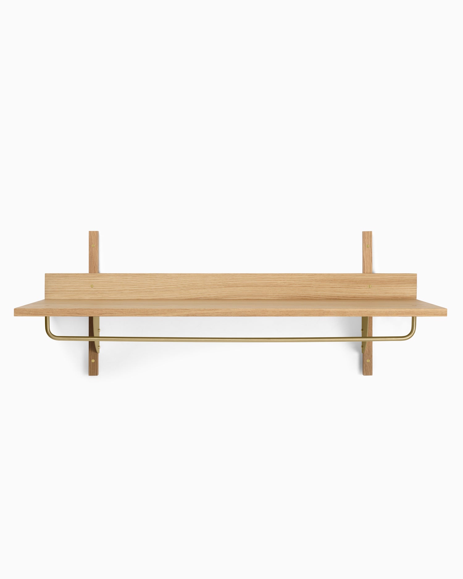 Sector Rack Shelf - Oak/Brass