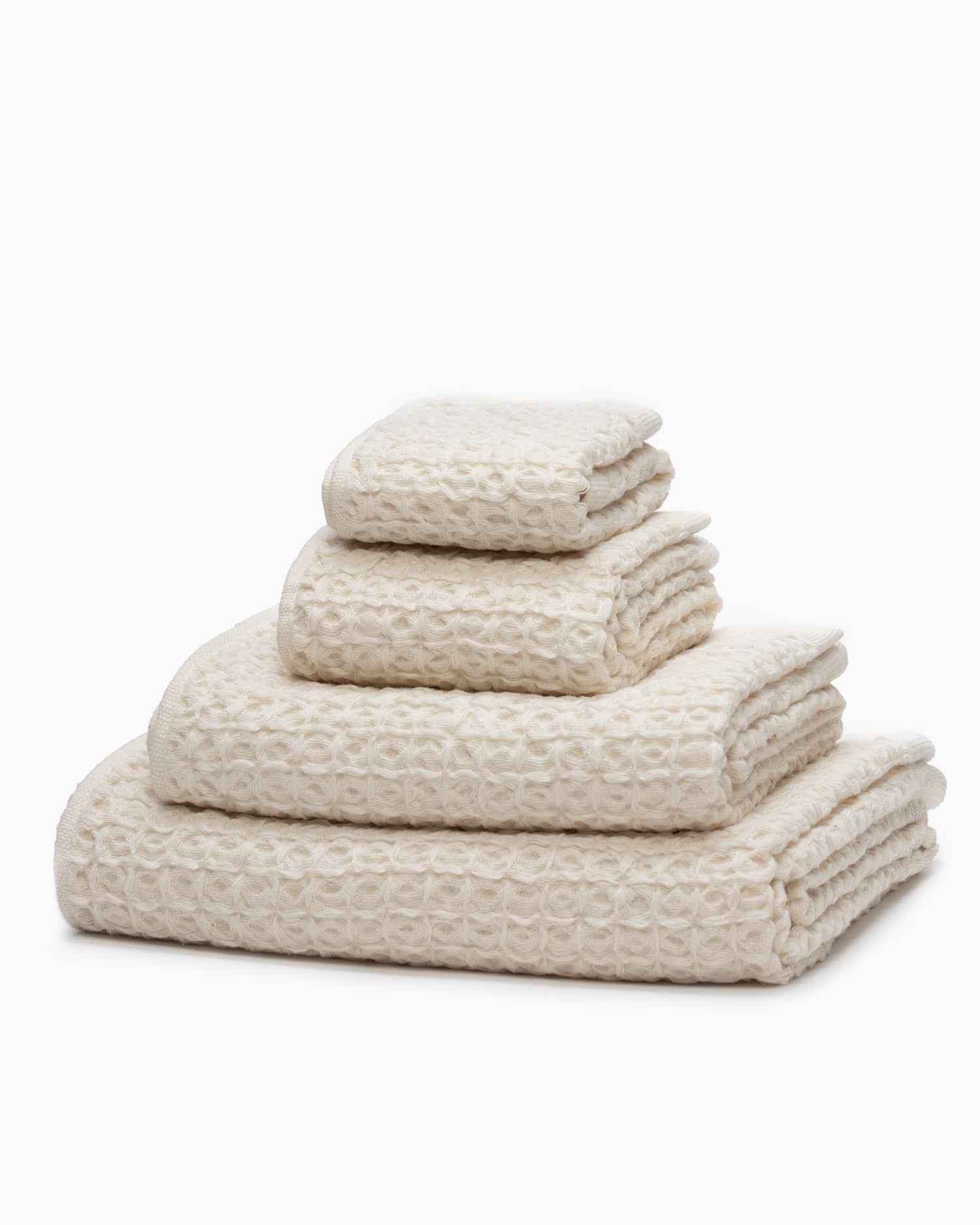 Lattice Linen Compact Bath Towel - Ivory