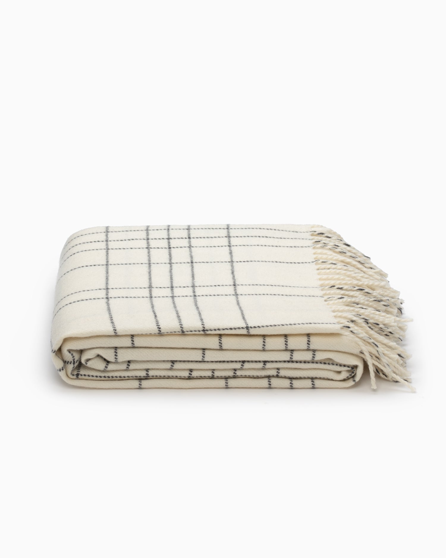 OFS. Merino Lambswool Throw - White Graph