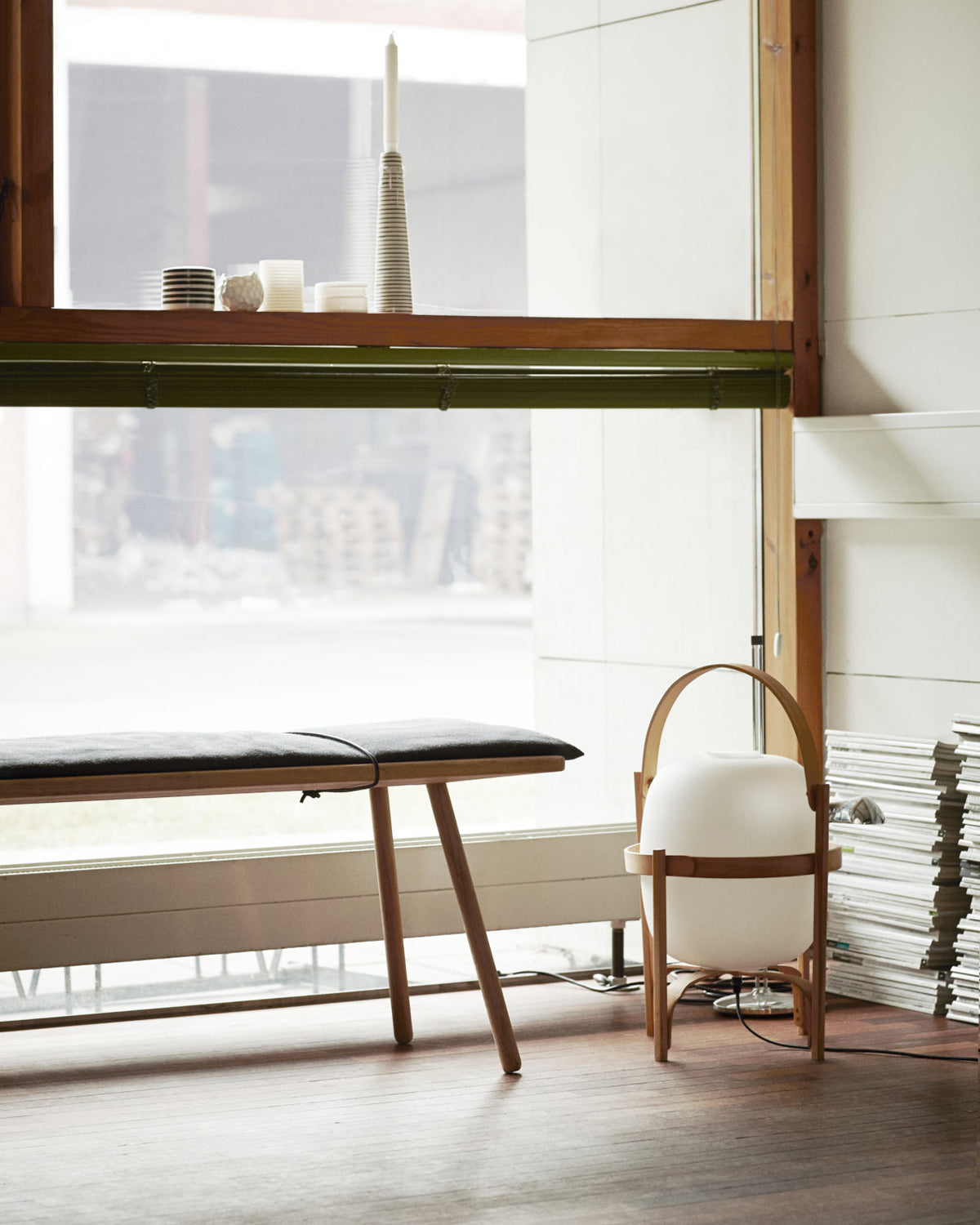 Georg Bench - Oak/Wool/Dark Grey